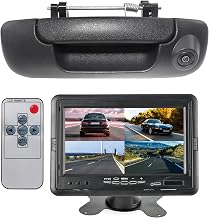 EWAY Tailgate Handle Backup Camera 7 Inch TFT LCD Monitor Kit for 2002-2008 Dodge RAM 1500 2500 3500 Rear View Reversing Backing Cameras Monitor Kit Optional Guideline