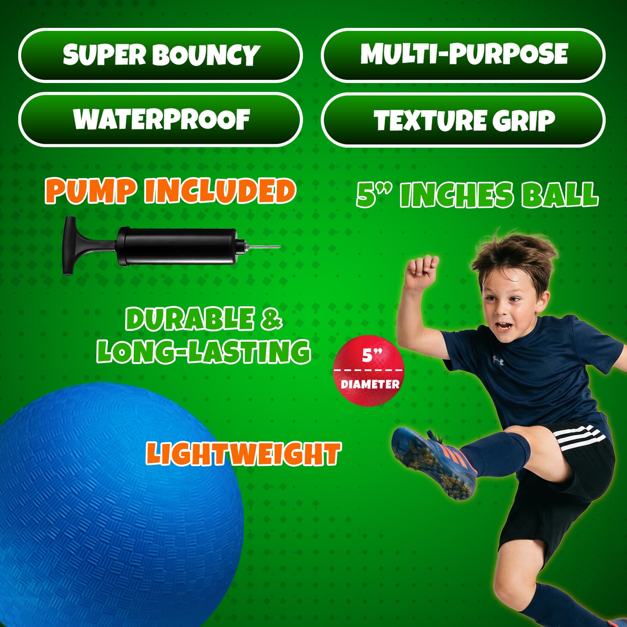 Dodgeballs rojo y azul – (2 unidades) con bomba – pequeñas pelotas de parque infantil para niños, adolescentes y adultos – Pelotas deportivas para gimnasio en interiores y exteriores para Dodgeball