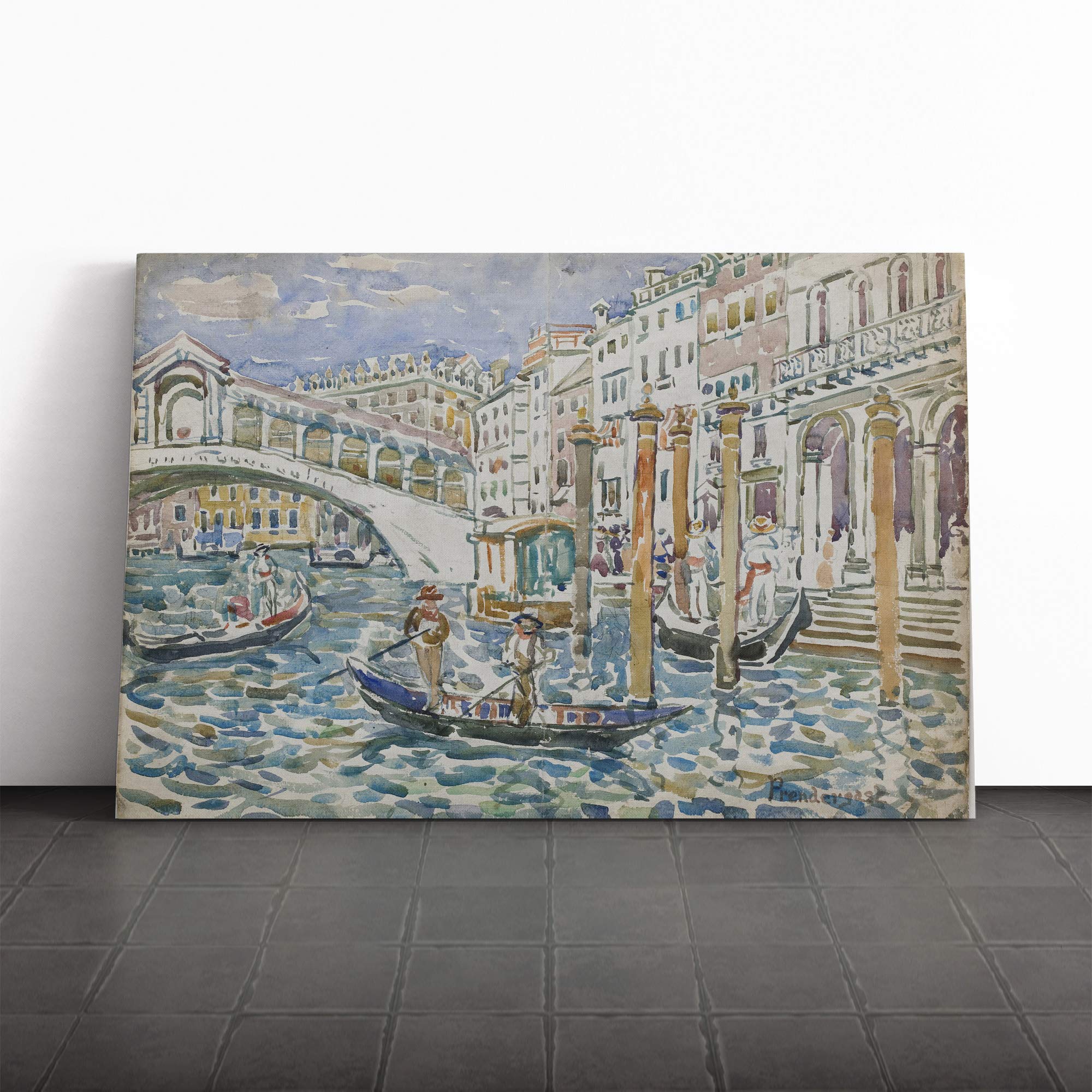 Maurice Pendergrast Rialto Venice Canvas Print | Gallery Wrapped 30mm Frame Wall Art | 20x14 inches | Ready to Hang | Modern Picture | Living Room Bedroom Lounge Office