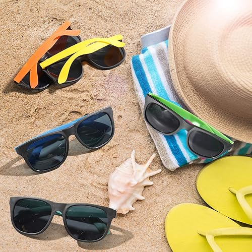 Miniatura 5 de Paquete de 72 lentes de sol a granel para fiestas, 18 colores de gafas de sol de neón a granel para adultos y niños, gafas de sol estilo 80 para