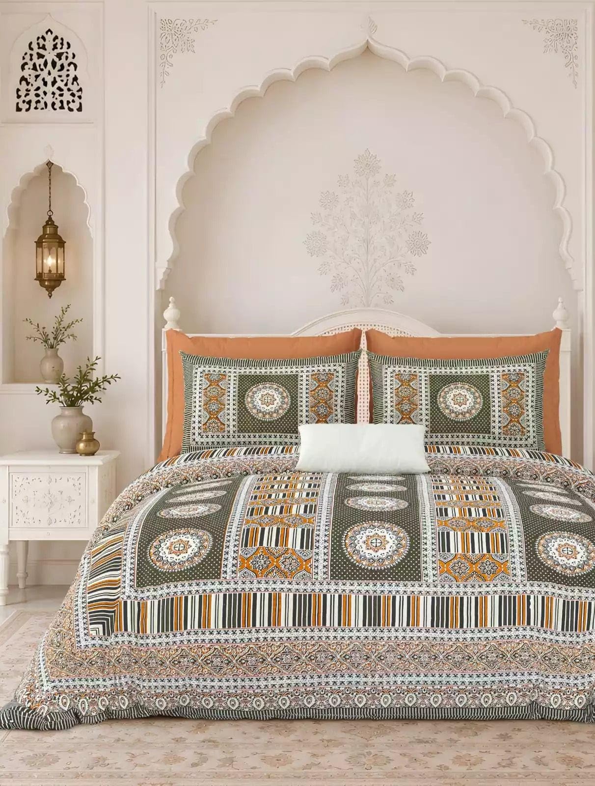 King Size Cotton Bedsheet Set | Comfortable Sleep | Stylish Home Décor | 108 x 108 Inches-picture-28