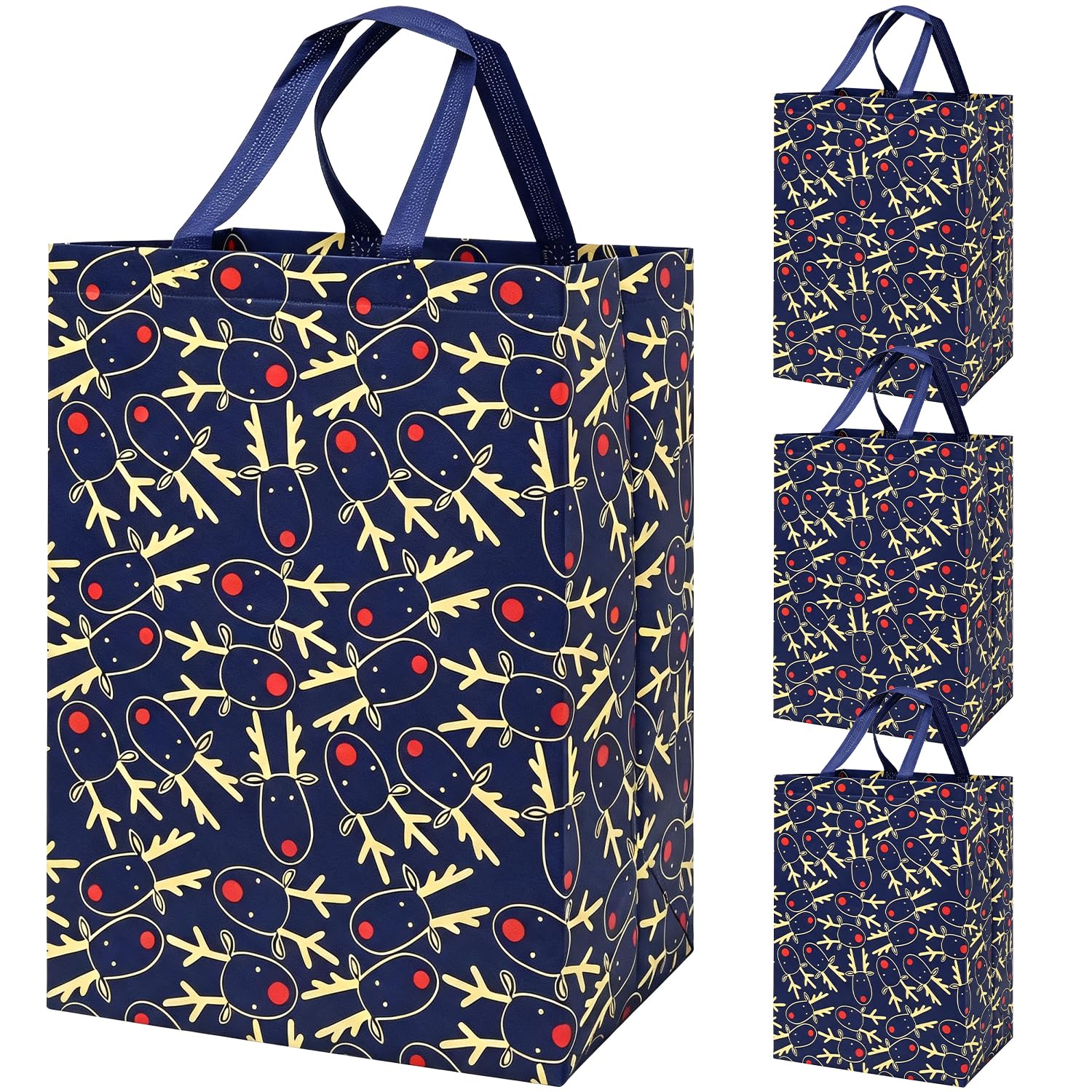 Large Christmas Gift Bags,Dark Blue Christmas Bags for Presents