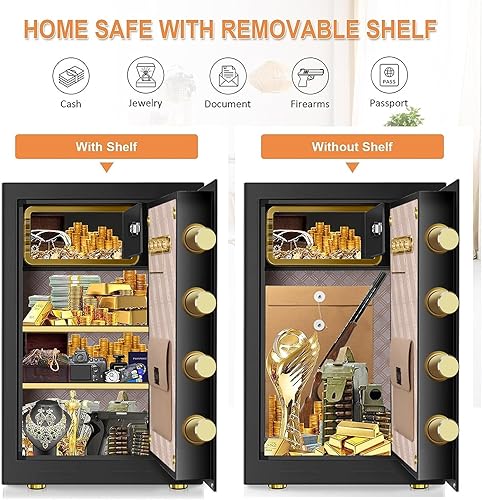 Miniatura 4 de Caja fuerte para el hogar extragrande de 4.0 pies cúbicos, resistente al agua y al fuego, para uso doméstico, caja fuerte digital a prueba de fuego