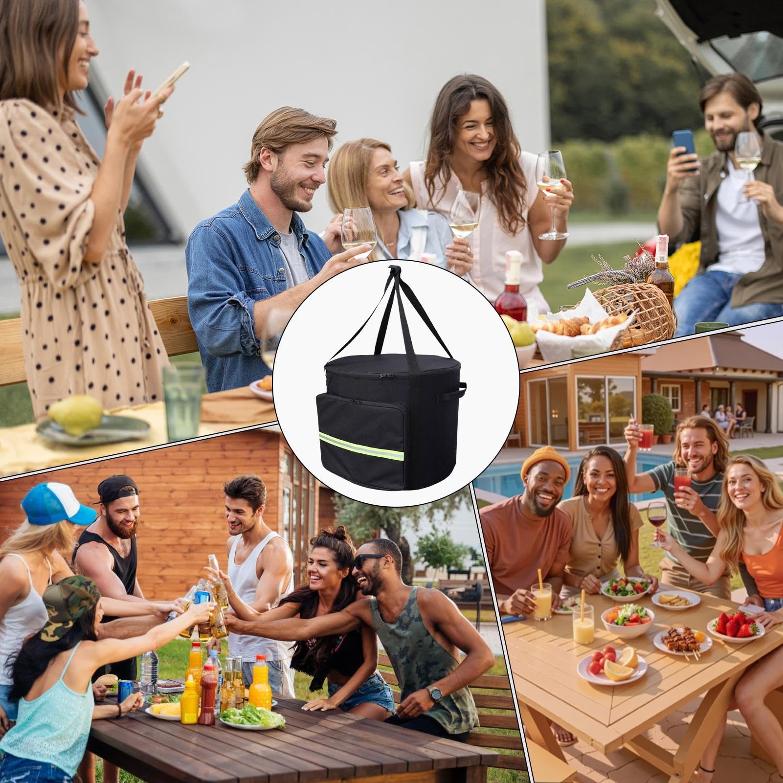 Cubierta para horno de pizza impermeable a prueba de polvo portátil | Funda de transporte impermeable para barbacoa al aire libre fiesta jardín camping camping picnic