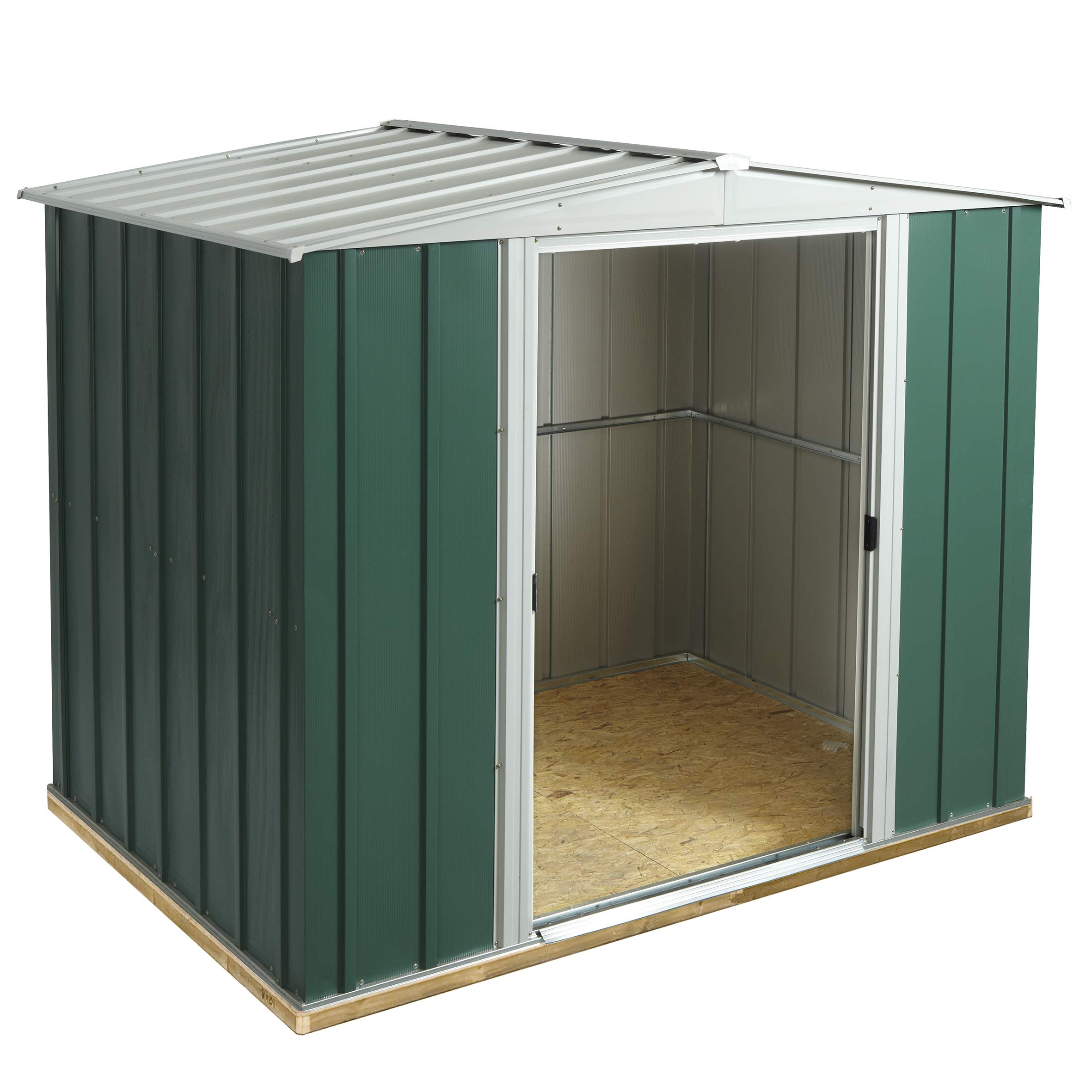 Keter Artisan Pent Outdoor Plastic Garden Storage Shed, Grey, 7 x 7 ft