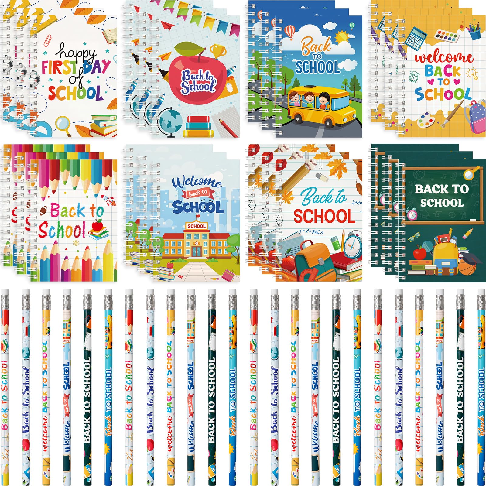 Crtiin Lot de 48 carnets à spirale en vrac pour la rentrée scolaire - Cadeau de remerciement pour enseignants - Fournitures de fête pour la rentrée scolaire (sport)