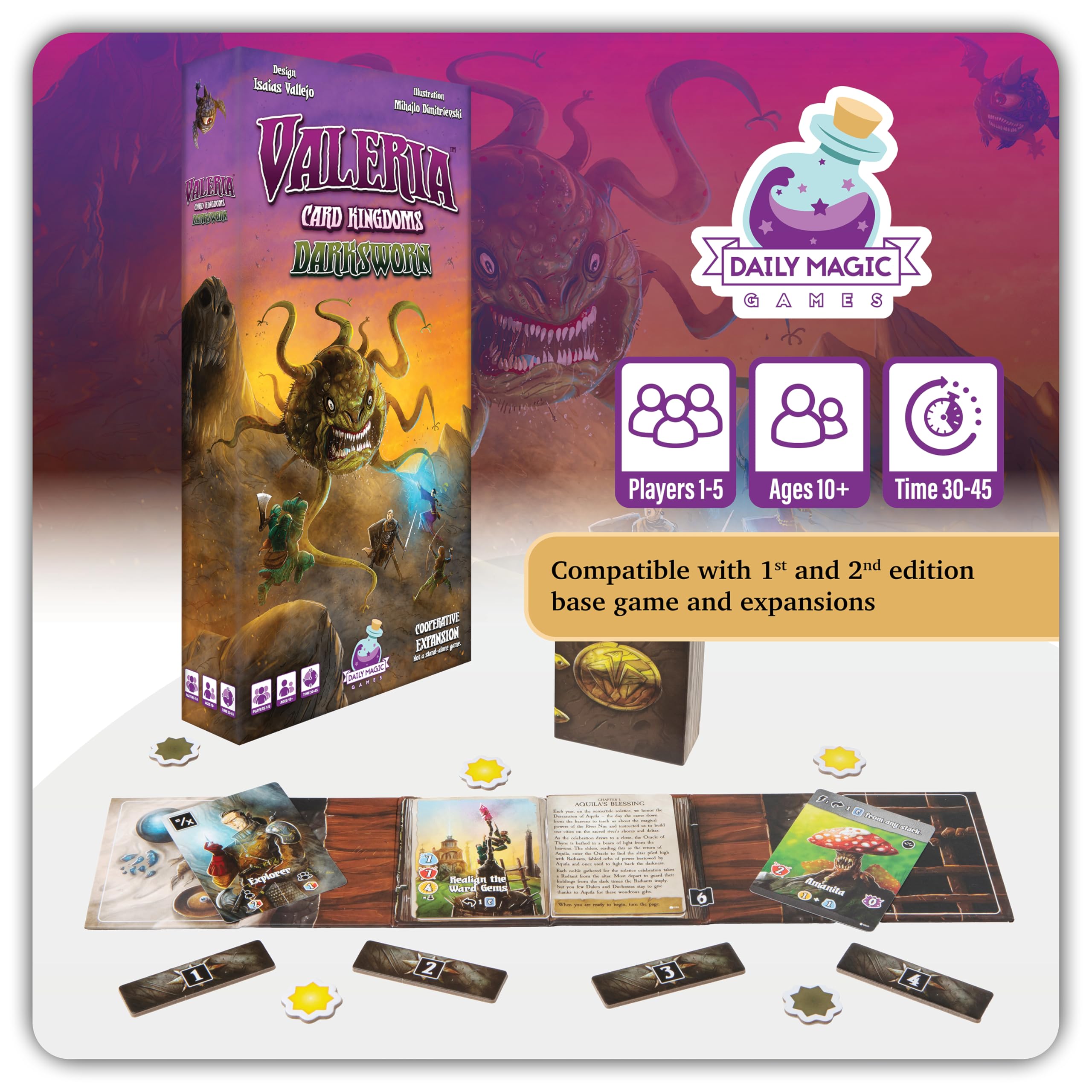 Amazon.com: Valeria Card Kingdoms Darksworn Expansion: Cooperative