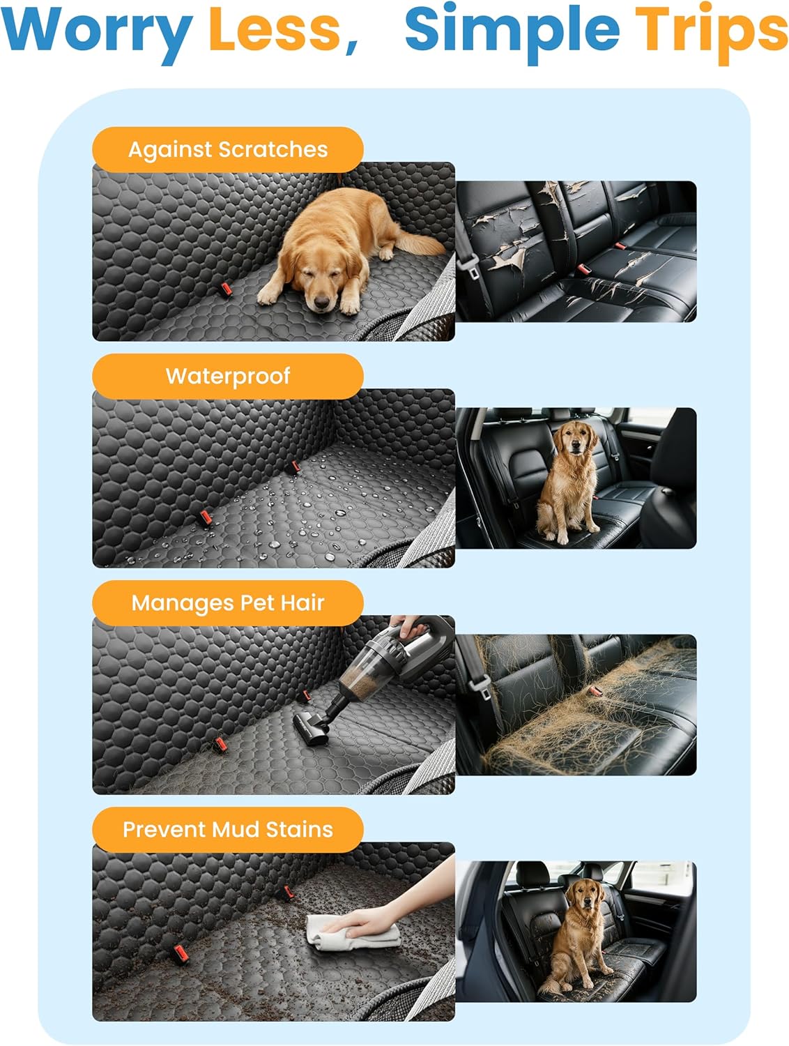 Ultimate Dog Car Seat Cover: Waterproof Hammock & Extender for Every Adventure!