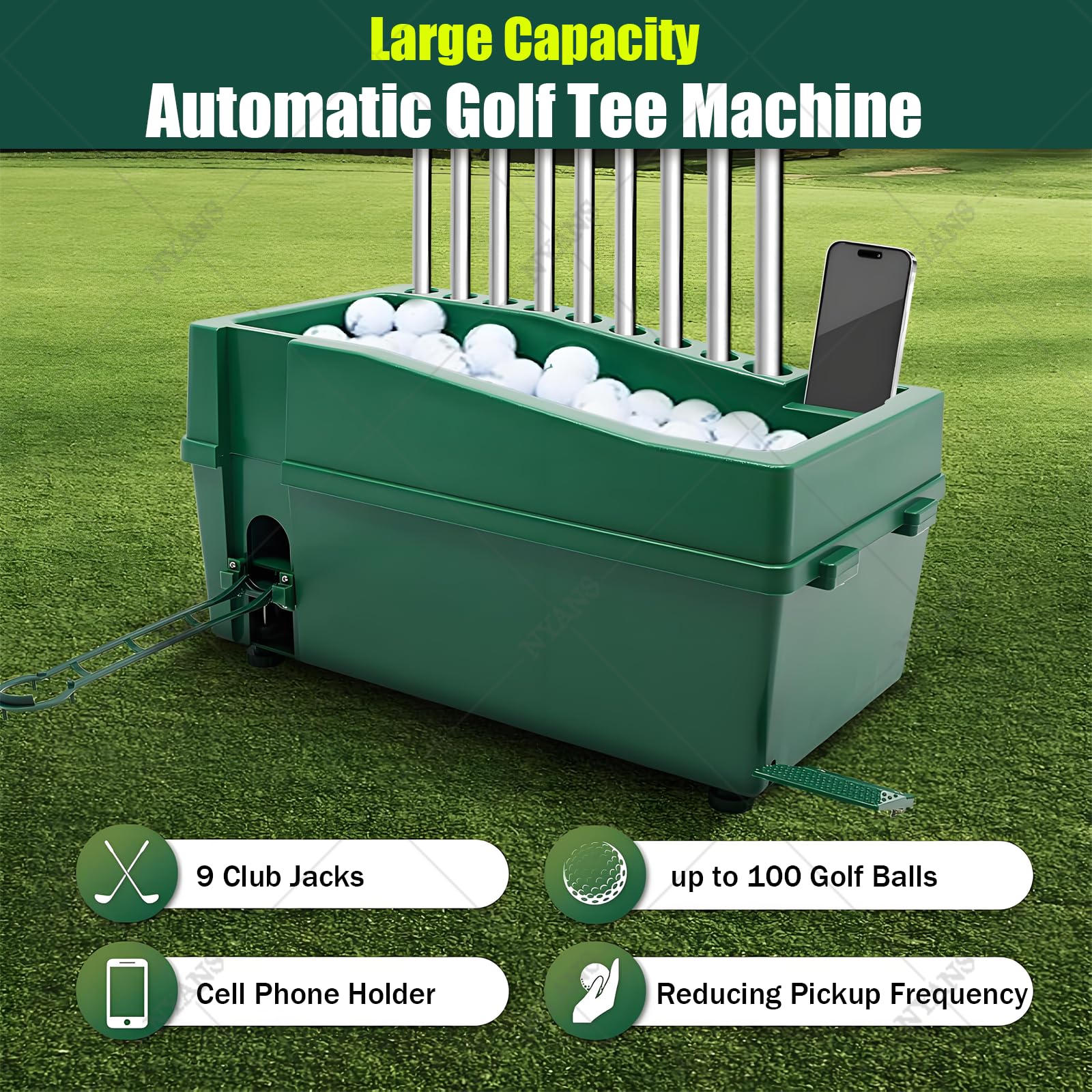 NYANS Simulador de Golf,Bola de Golf Automática Dispensador,Máquina de Entrenamiento para Preparar Palos de Golf,Máquina para Preparar Palos de Golf, para Campos de Prácticas Green