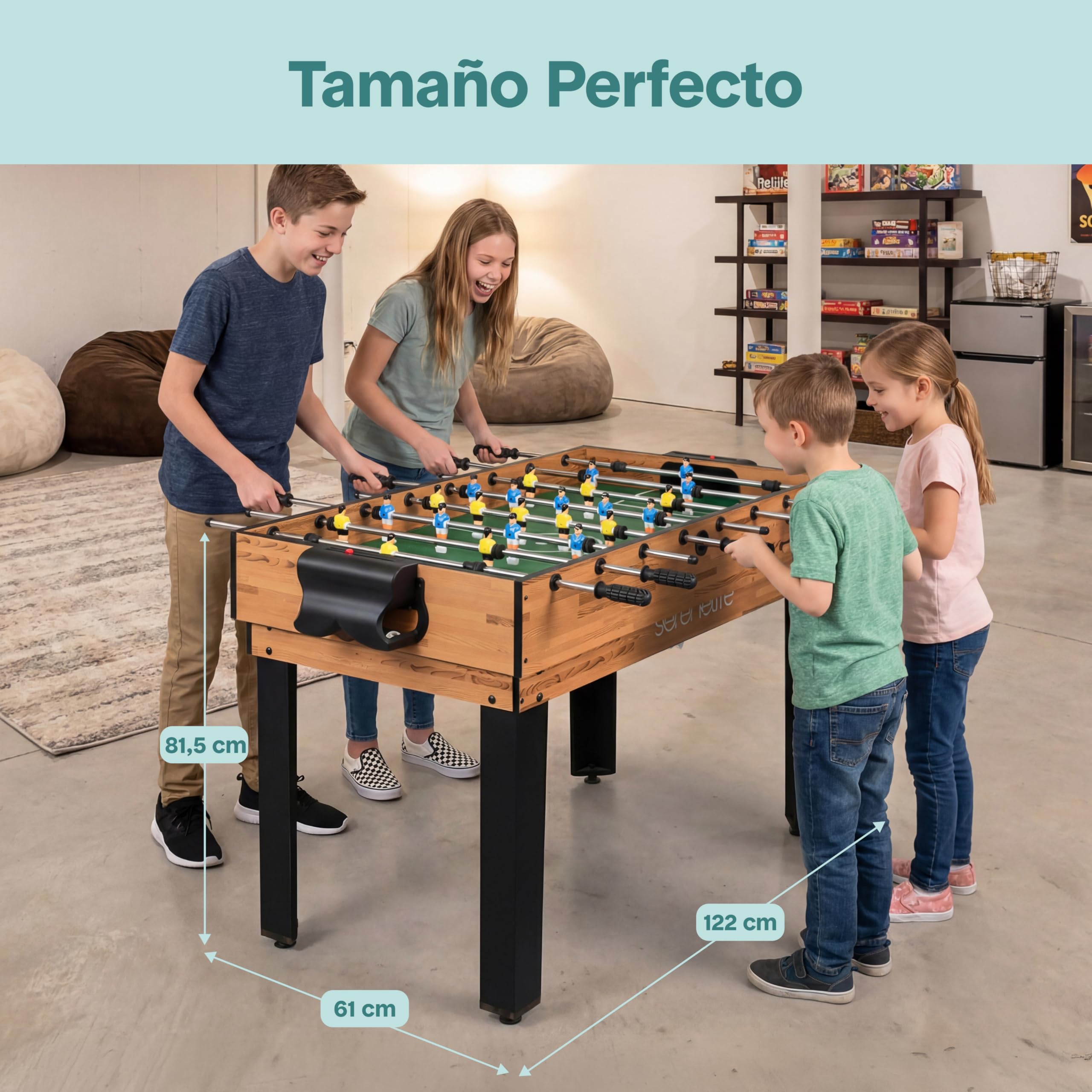 Serenelife Mesa multijuegos, Billar, Hockey, Tenis de Mesa, Futbolin, Ideal para Interiores y Exteriores