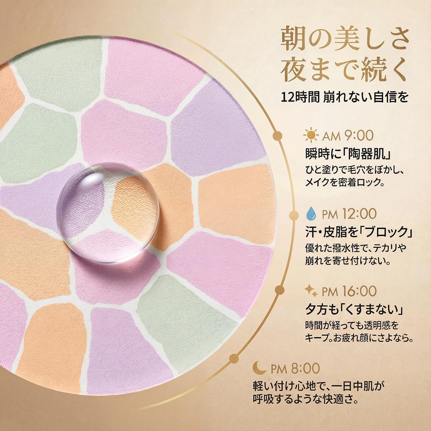 【魔法の粉】オートニュアンス プレストパウダー 本体セット (I番) 8.8g 透明感 毛穴カバー セミマット - 2