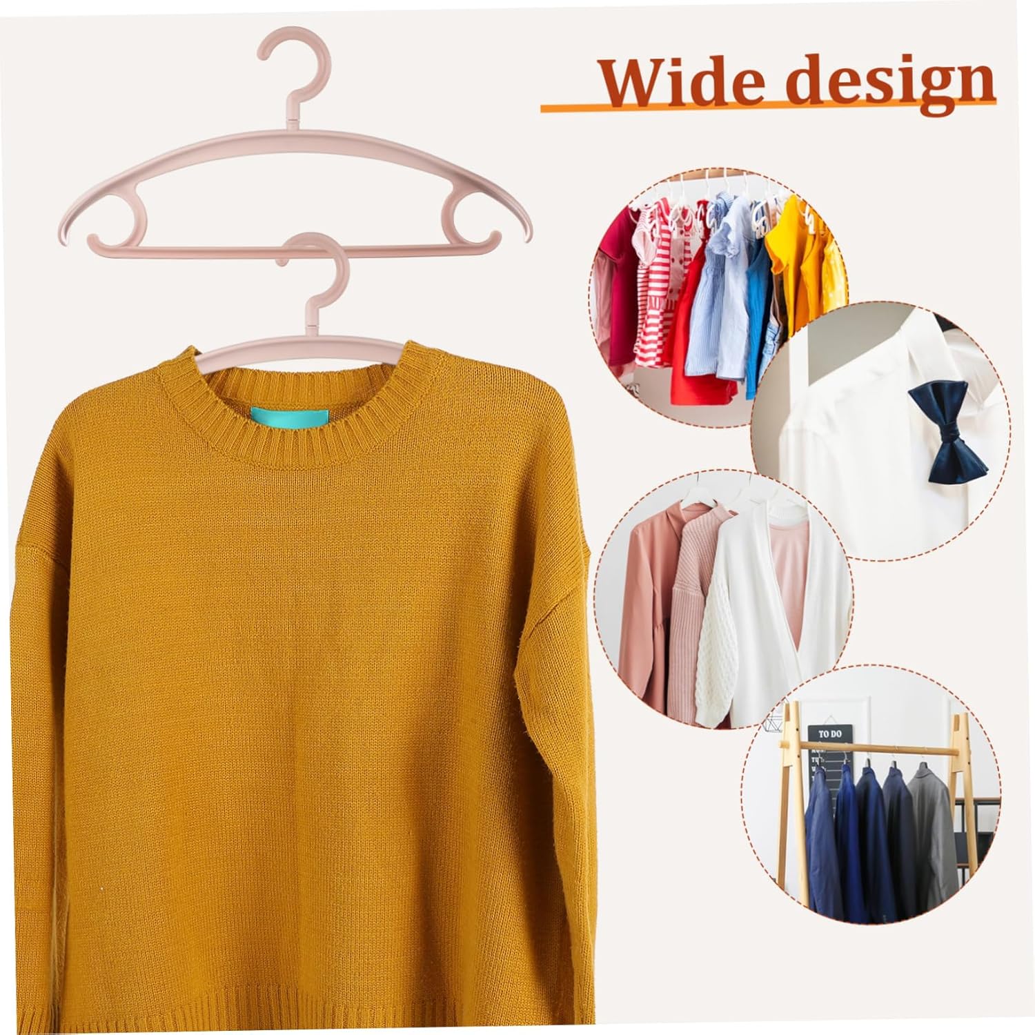 10pcs Nonslip Hangers for Clothes Plastic Hangers Padded Shoulder Wide Coat for Closet Garment