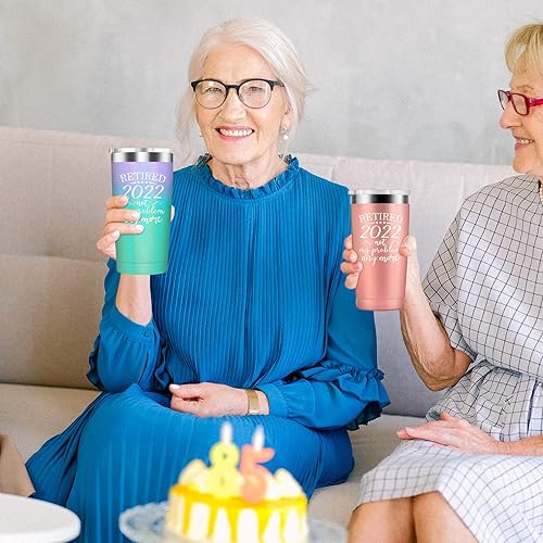 Miniatura 5 de Retired 2022 Not My Problem Anymore el mejor regalo de jubilación para mujeres, compañeras de trabajo, mamá, vaso aislado de acero inoxidable con