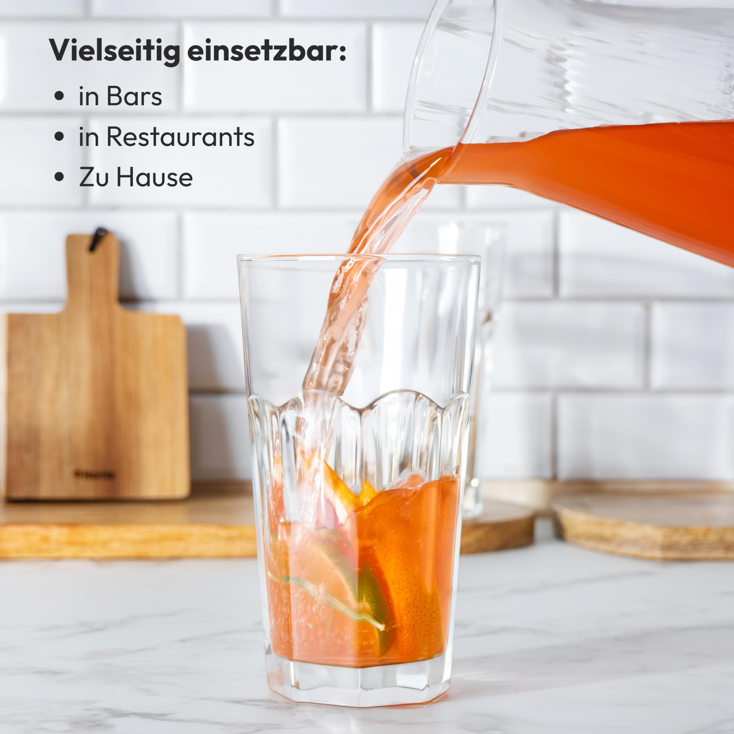 KONZEPT Gläser Set 12 teilig, Glas 270 ml, ideal als Trinkgläser, Wassergläser, Longdrinkgläser