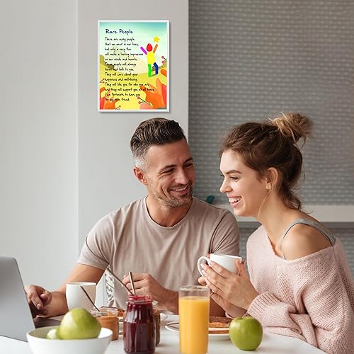 Miniatura 4 de "Rare People" Inspirational Friendship Wall Art Sign -11 x 14" Modern Typographic Poster Print-Ready to Frame. Motivational Home-Office-School-Dorm