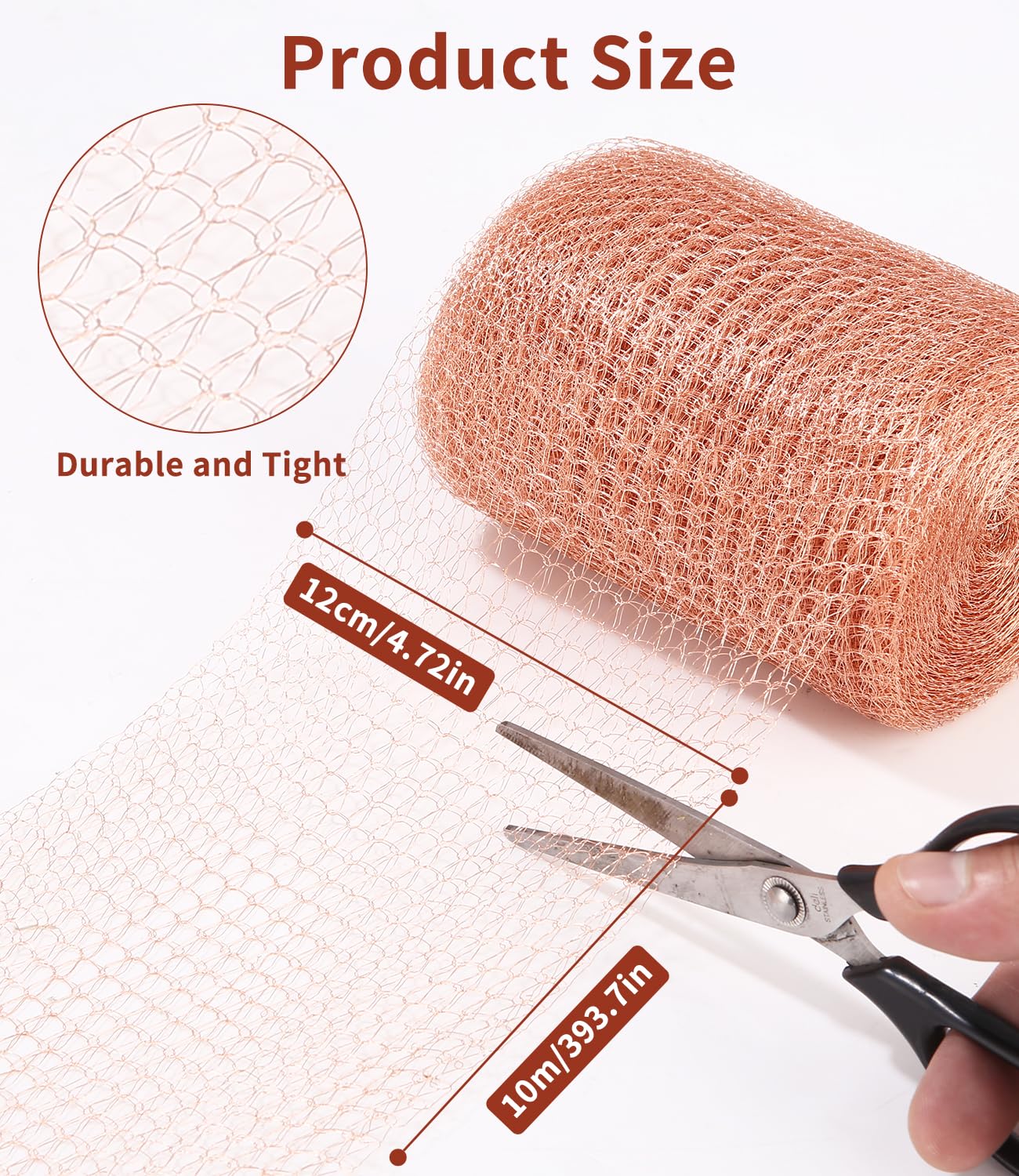 Rete In Rame Anti Lumache 12,7cm X 11m - Protezione Per Orto E Aiuole