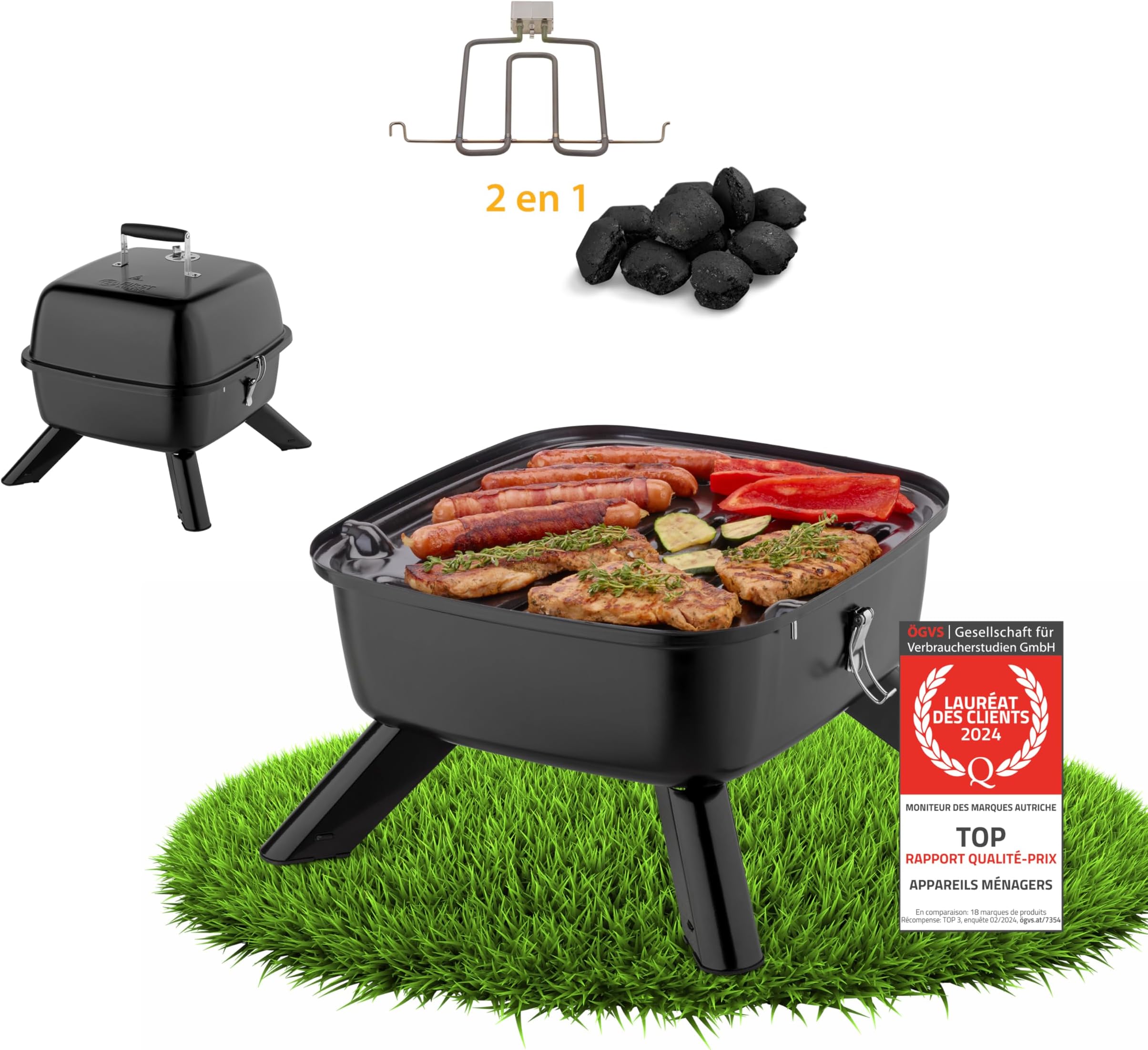 Foreman Barbecue 2 en 1 électrique Grill sur pied & de table