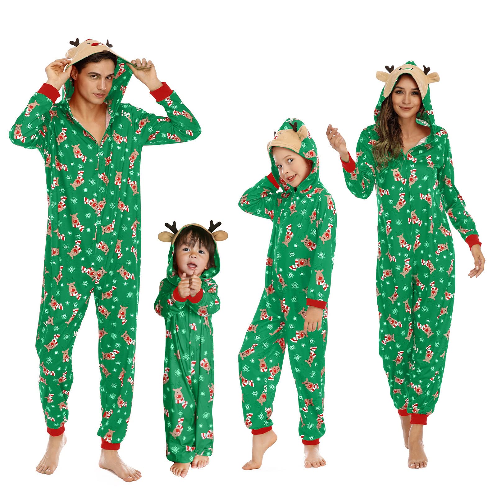 Cysincos Family Matching Christmas Pajamas Set Xmas Pjs Set Soft Long Sleeve Holiday Sleepwear Outfits for Women Men Couples
