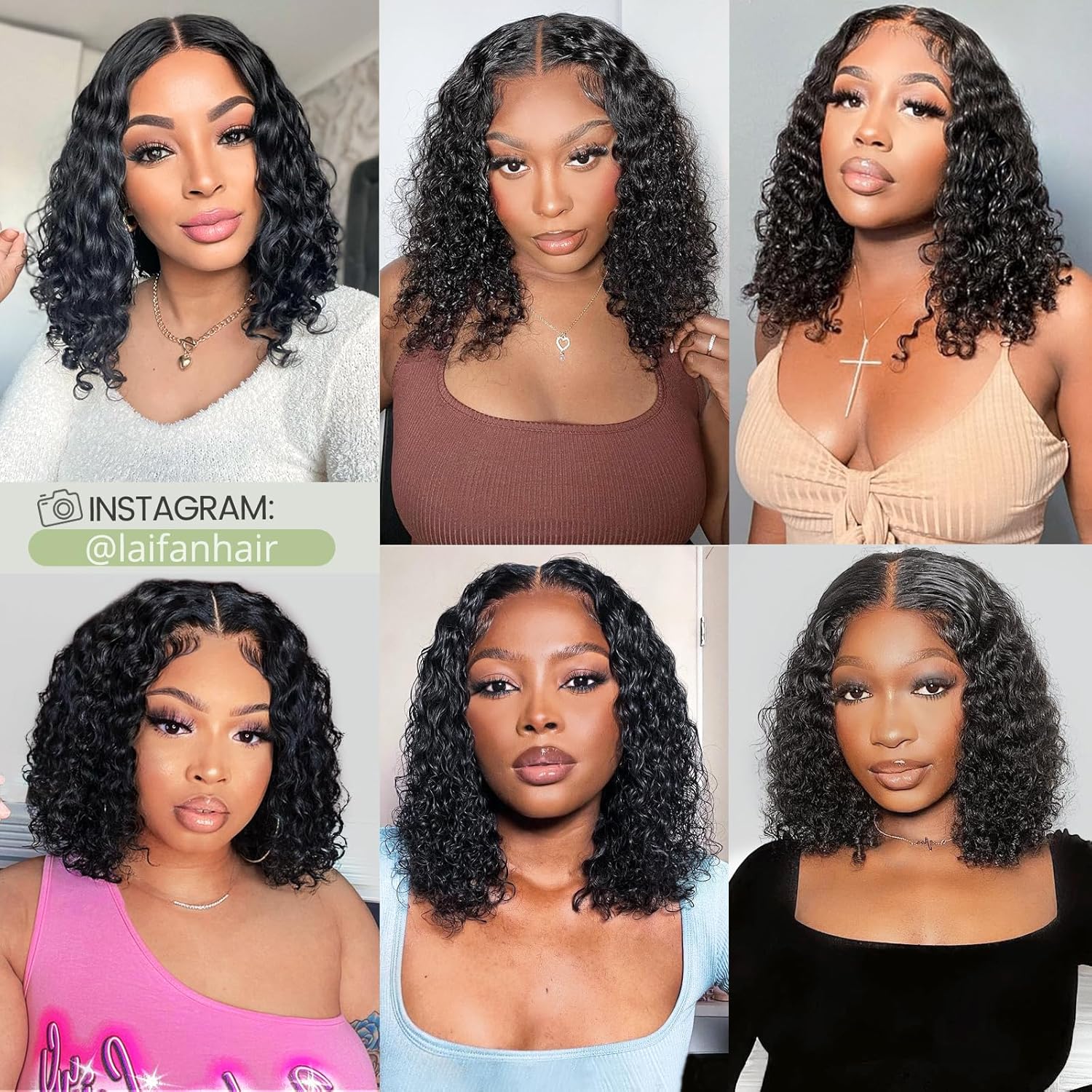 Glueless Wigs Human Hair pre plucked Pre Cut Short Curly Bob Lace Front Wigs for Black Women 4x4 Lace Closure Glueless Wig with Elastic Band for Beginners 10 Inch - Image 7