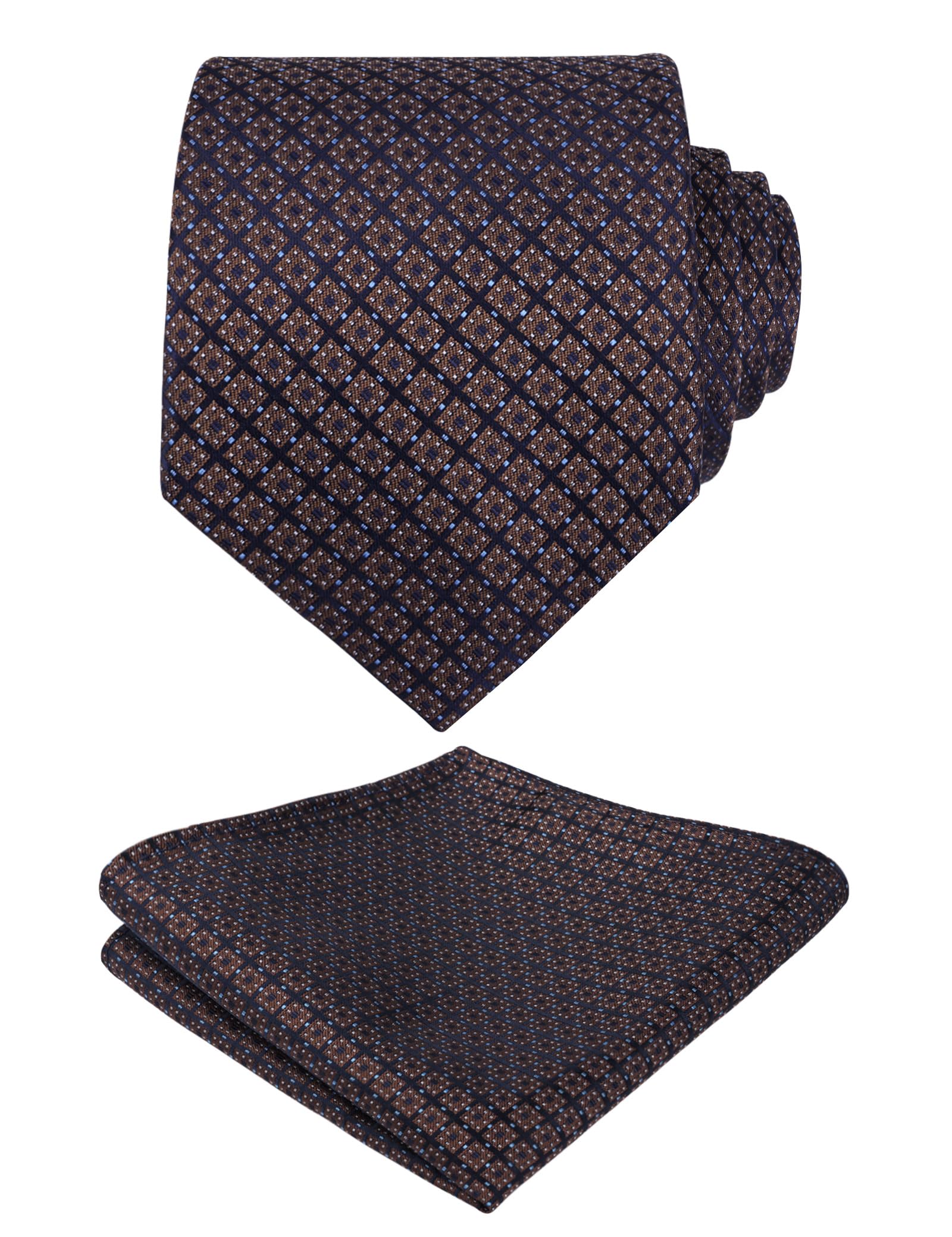 Mens Solid Floral Tie with Handkerchief Necktie Set
