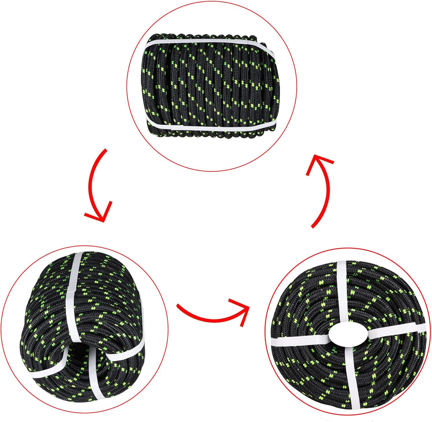 Double Braid Polyester Cord Nylon Pulling Rope Arborist Multipurpose Bull Rigging 1/2 Inch x 150 Feet Orange