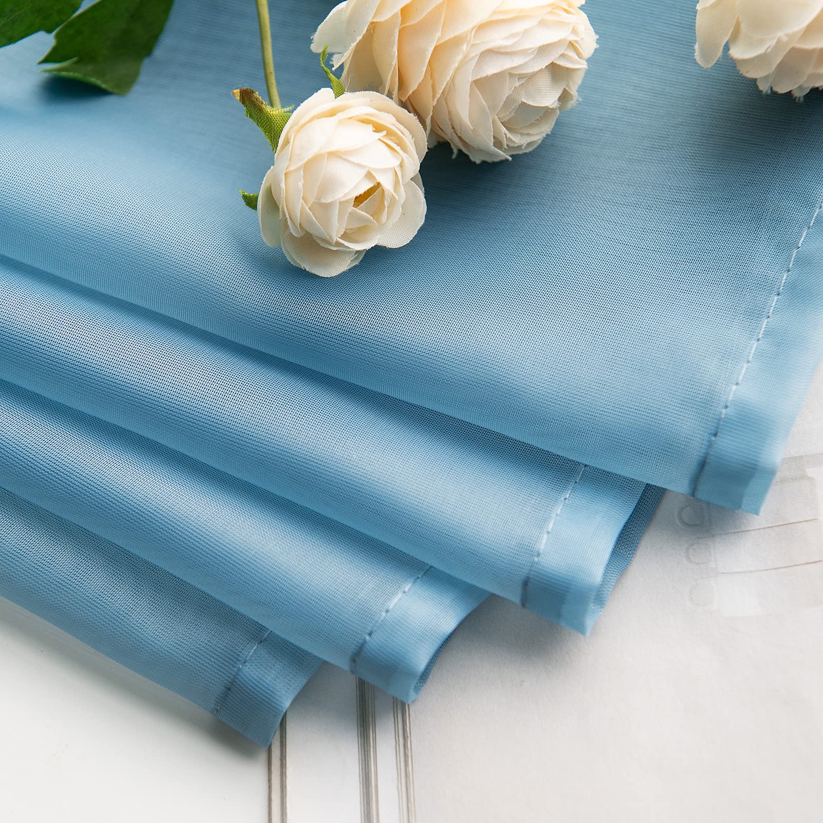 MIULEE Voile Curtain, Transparent, Plain Rod Pocket, Living Room, Airy Decorative for Bedroom Set of 2, 280 x 140 cm (H x W) - Image 3