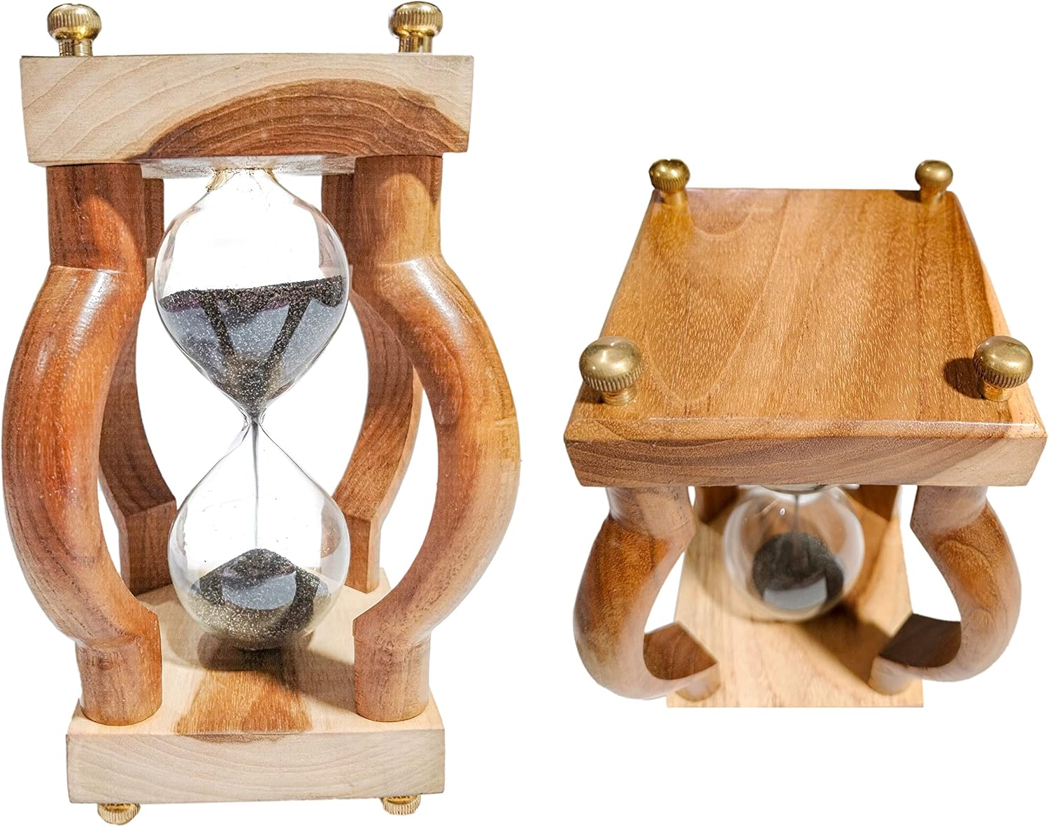 A.A.Nauticals - Wooden Sand Clock 10 Min Hourglass Timer Decorative(Square Base, Gray)- Wooden Home & Office Decoration, Table Centrepiece - AANST21