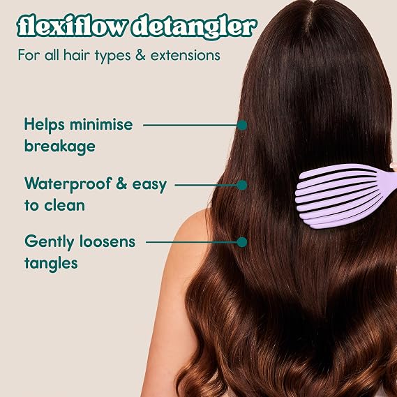 Nature Spell FlexiFlow Detangling Hair Brush, Flexible Strands, Purple