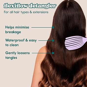 Nature Spell FlexiFlow Detangling Hair Brush, Flexible Strands, Purple