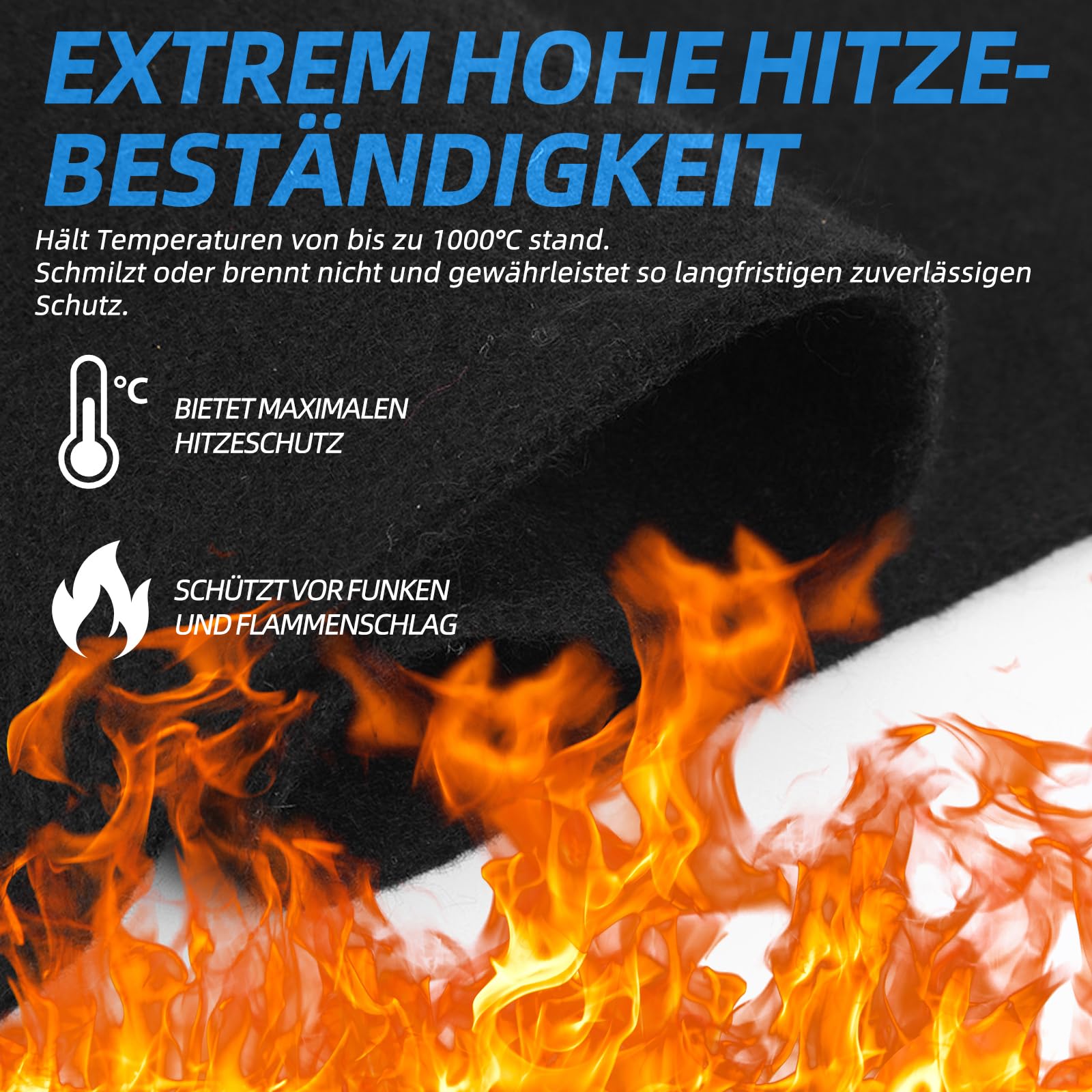 Ognioodporna mata, odporna na wysokie temperatury, mata termoizolacyjna, koc spawalniczy, mata trudnopalna, nadaje się do prac spawalniczych, kuchni i warsztatów, zapewnia bezpieczną ochronę