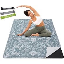 Gogokiwi Yoga Mat and Towel Set, 72 x 48 in, 1/2 in, Non Slip for Hot Yoga
