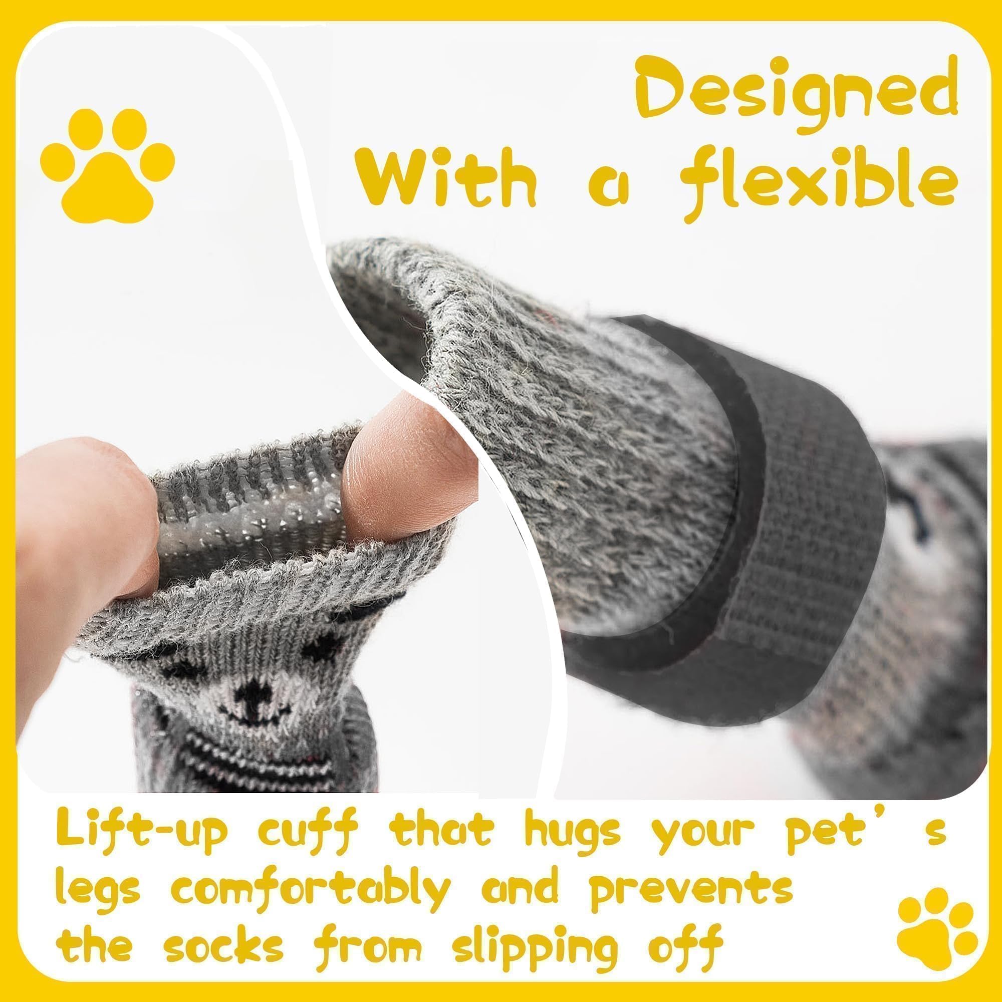 Chaussettes Antidérapantes pour Chien, Taille S – Protection des Pattes pour Intérieur, Réglables et Respirantes, Aident à Empêcher le Chien de Lécher les Blessures, Chaussons Confortables et Sécurisé