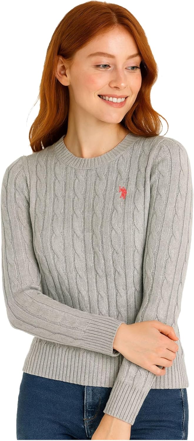 U.S. Polo Assn. Women's Crew Neck Sweaters – Raglan, Cable Knit & Striped