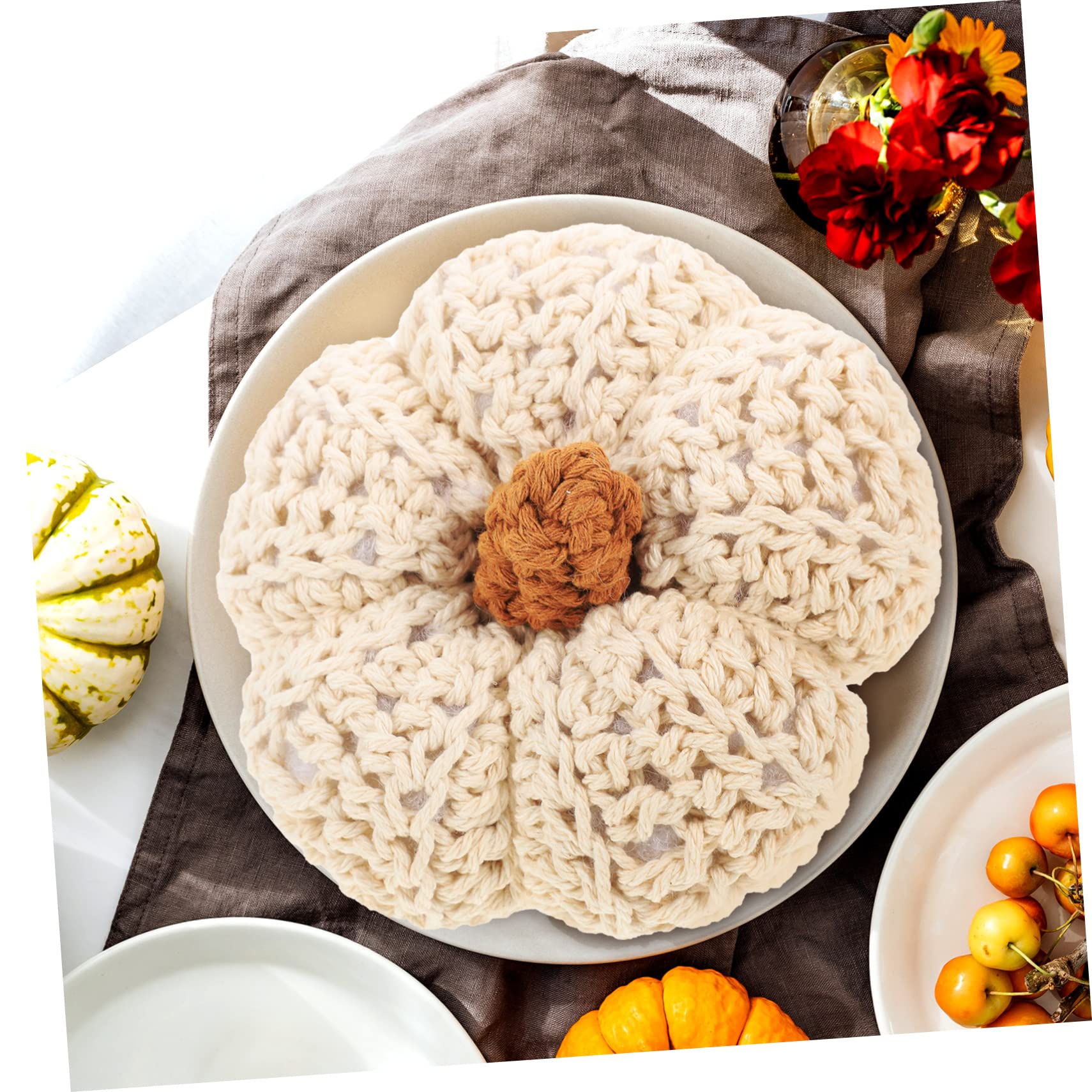 ABOOFAN 5stücke Woven Pumpkin Decoration Für Tischdeko Künstliche Kürbis-deko Für Herbstfestlichkeiten Und Kinderzimmer Stilvolle Und Praktische Herbstdeko Realistisch Und Vielseitig