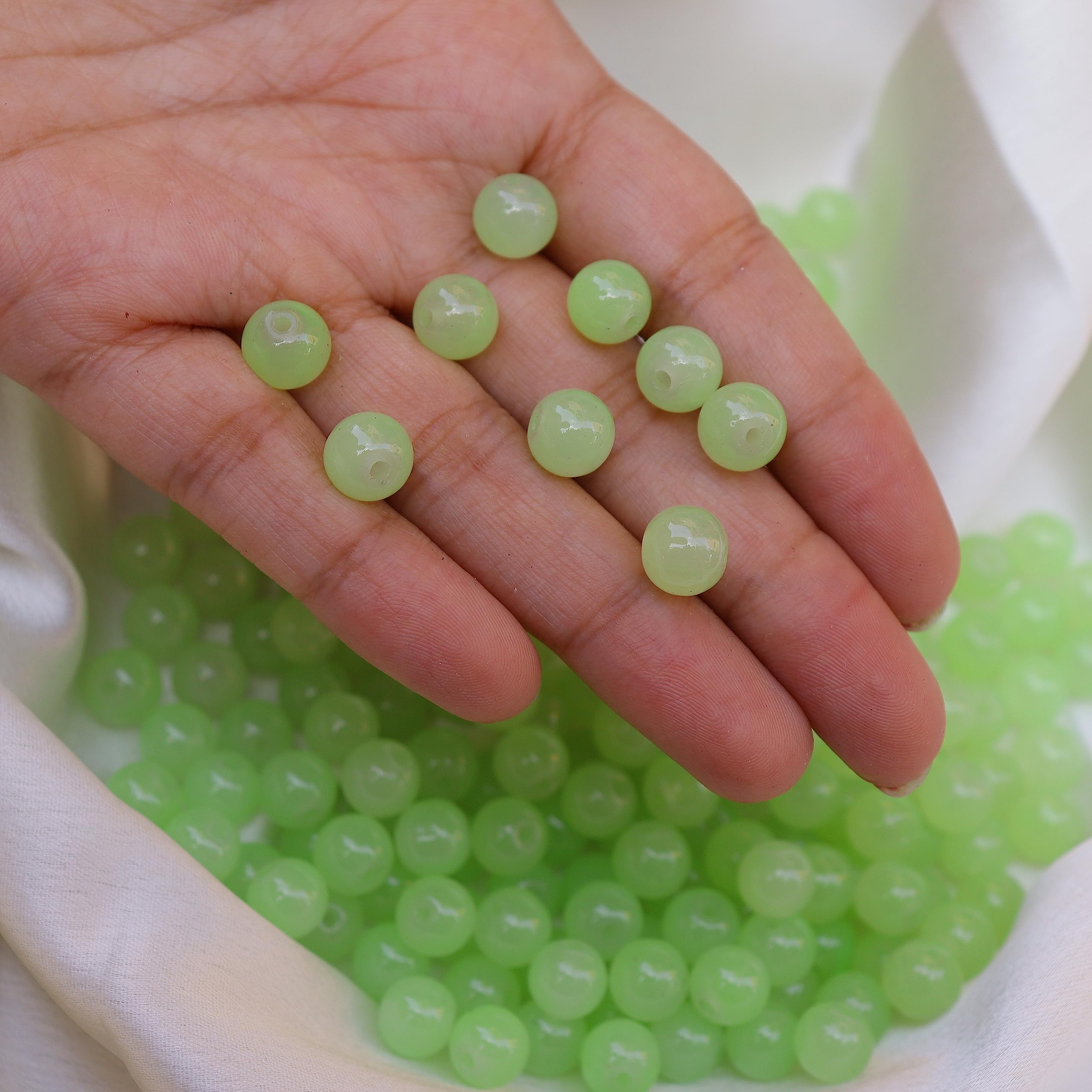 Store_of_arts(pp creations) Glass Beads of 8mm for Jewelry Making, DIY Craft and Many More, Pack Contains 100pcs Beads (Light Green) (B0C7QLB5GX) Amazon Price History, Amazon Price Tracker