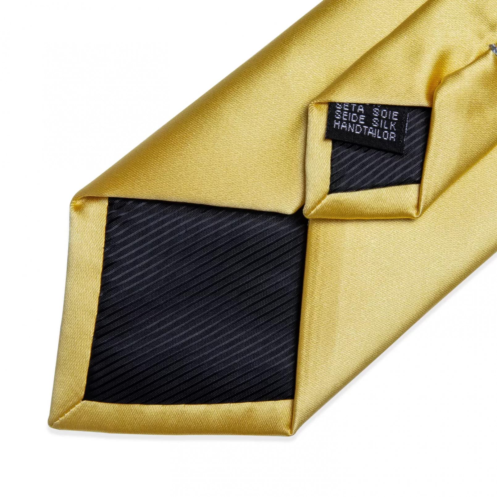Corbata de hombre 8 cm de oro sólido para hombre, corbata de negocios de boda, corbata, bolsillo cuadrado, gemelos fijados con clip de corbata para hombres regalos