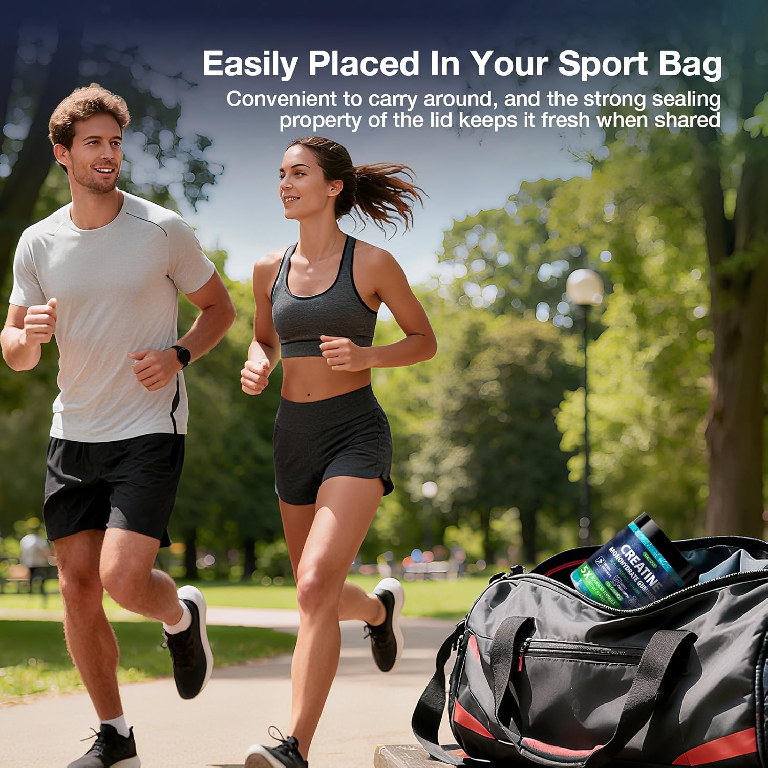 Creatine Monohydrate Gummies for Men & Women - Blueberry Flavor, Raspberry-Shaped - Chewable Creatine Gummy with Taurine & Vitamin B12, 5g Creatine per Serving, 120 Gummies - Image 7