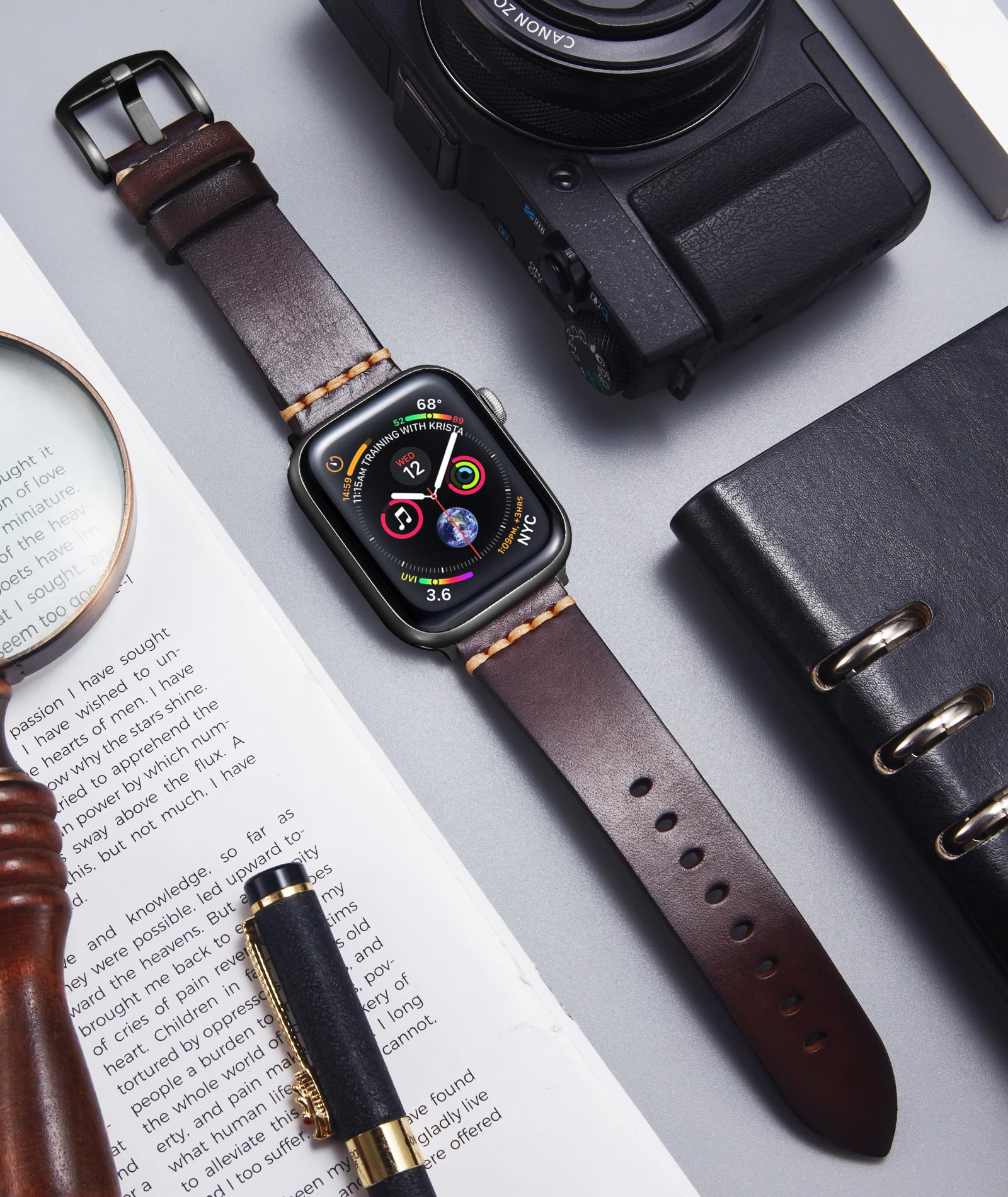 Amazon.co.jp: コンパチブル Apple Watch バンド 本革 44mm 45mm 46mm