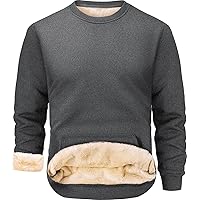 Peakwell Uomo Felpe Foderate Caldo Maglione Invernale Pullover Sweatshirt Termico in Pile con Tasca