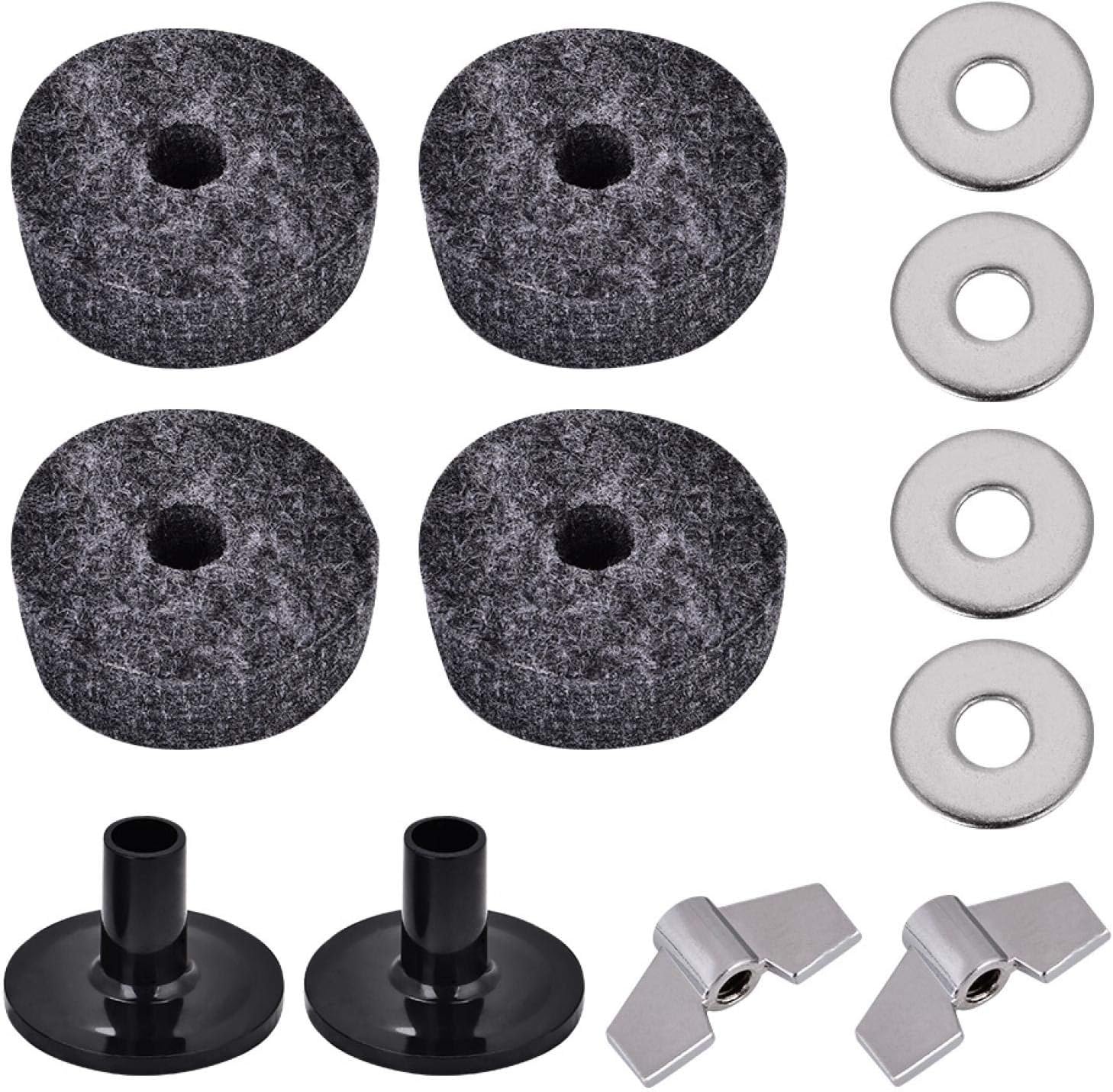 Spare Parts Kit, Felt Drum Washer Pad, Cymbal Stand Plastic Sleeve, Spare Parts Kit with Wing Nuts