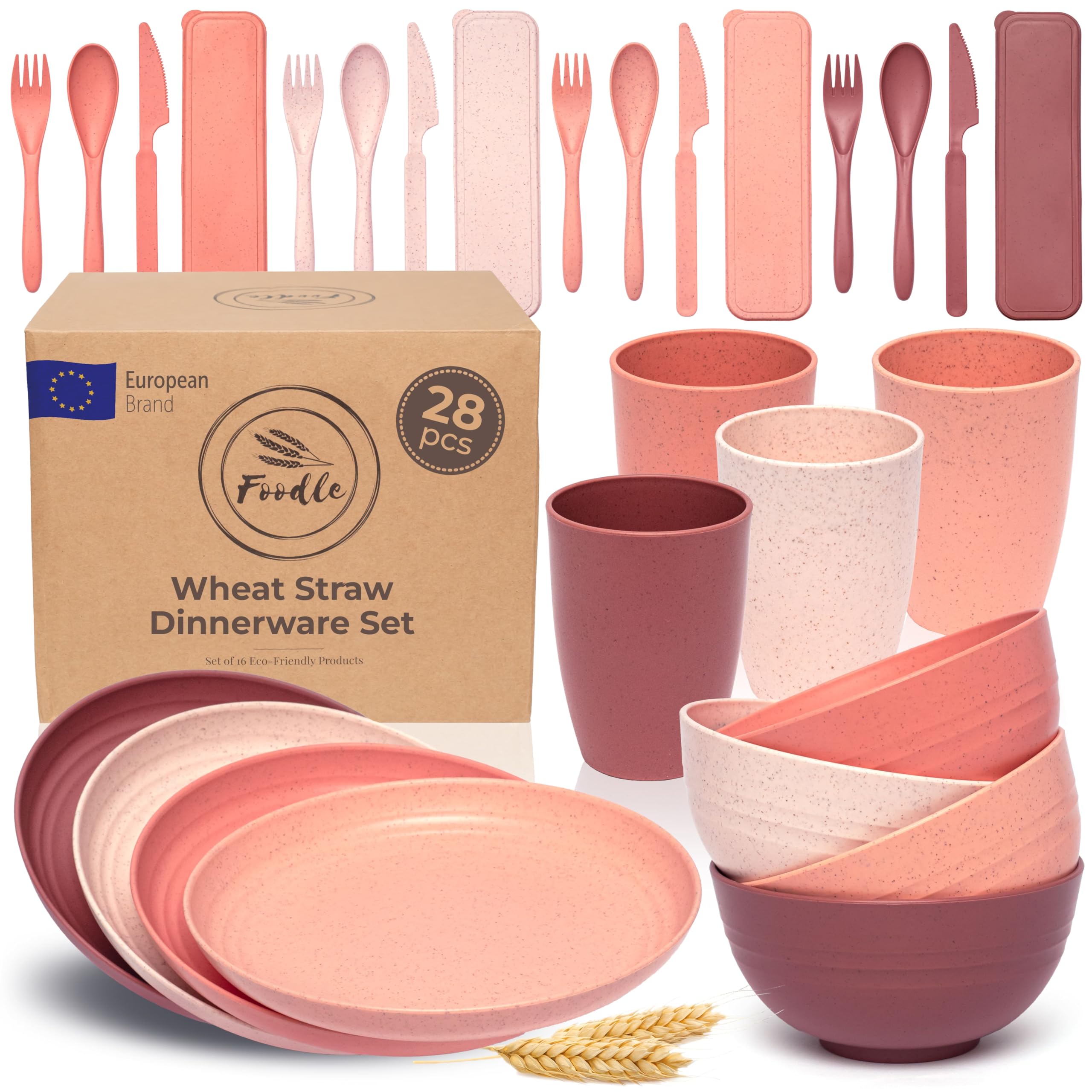 FOODLE Wheat Straw Dinnerware Set