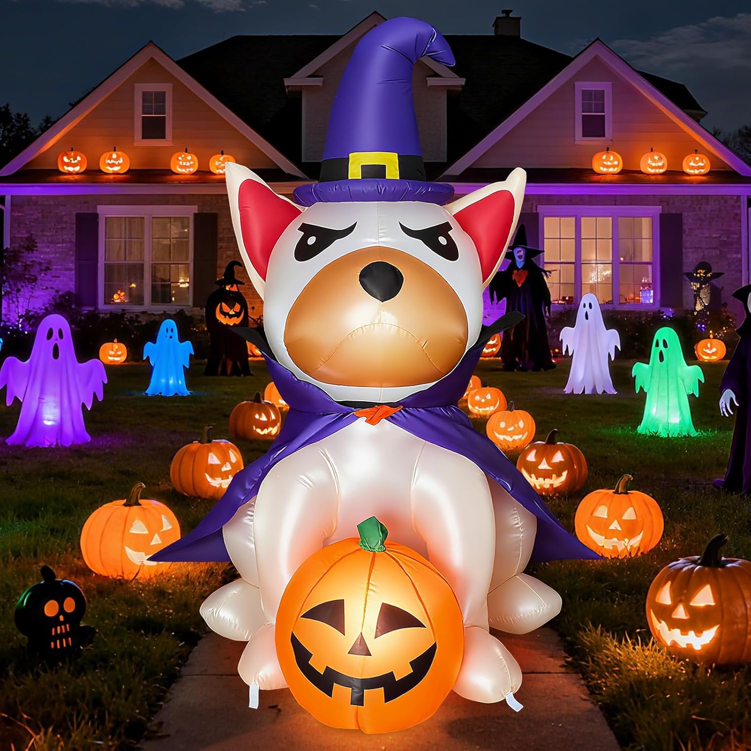 Amazon.com: 5.0Ft Halloween Inflatables Dog Decorations: Outdoor Vivid ...