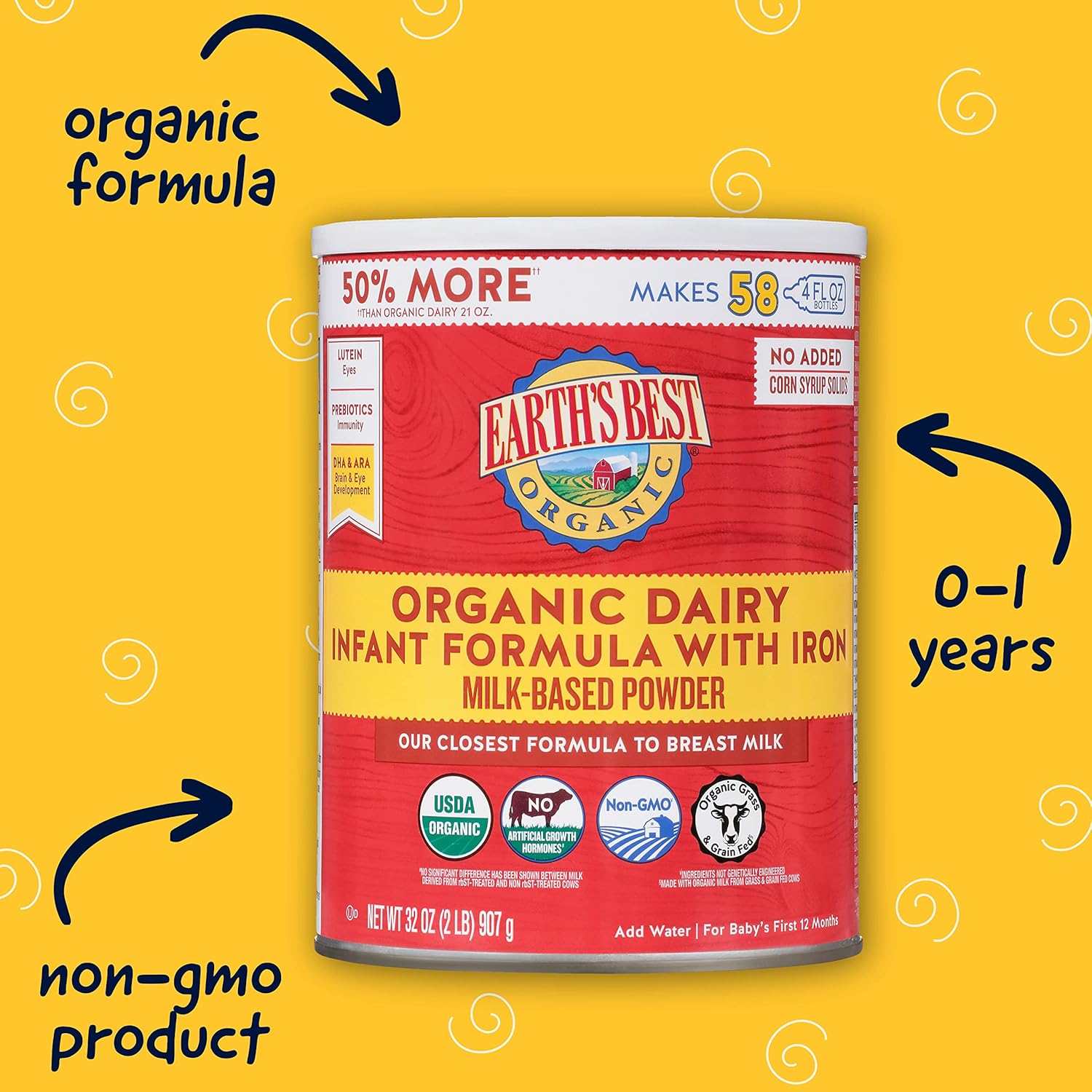 Earths Best Leche maternizada orgánica con hierro Yaxa Colombia