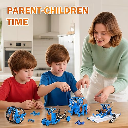 Vista 6 de AESGOGO 12 en 1 STEM Kits de Juguetes de Robot de Energía Solar para Niños de 8 a 13 años, Kit de Construcción de Robot Educativo Científico