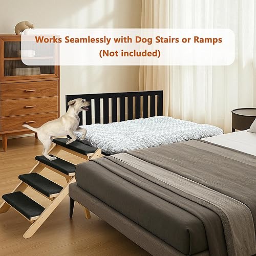 Miniatura 6 de Beside - Cama para perro, literas para perros de altura ajustable, marco de cama de metal para perros de 40 x 28 pulgadas con cojín, tamaño grande