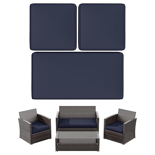 3 Pack Outdoor Patio Seat Cushions Replacement Covers Fit for