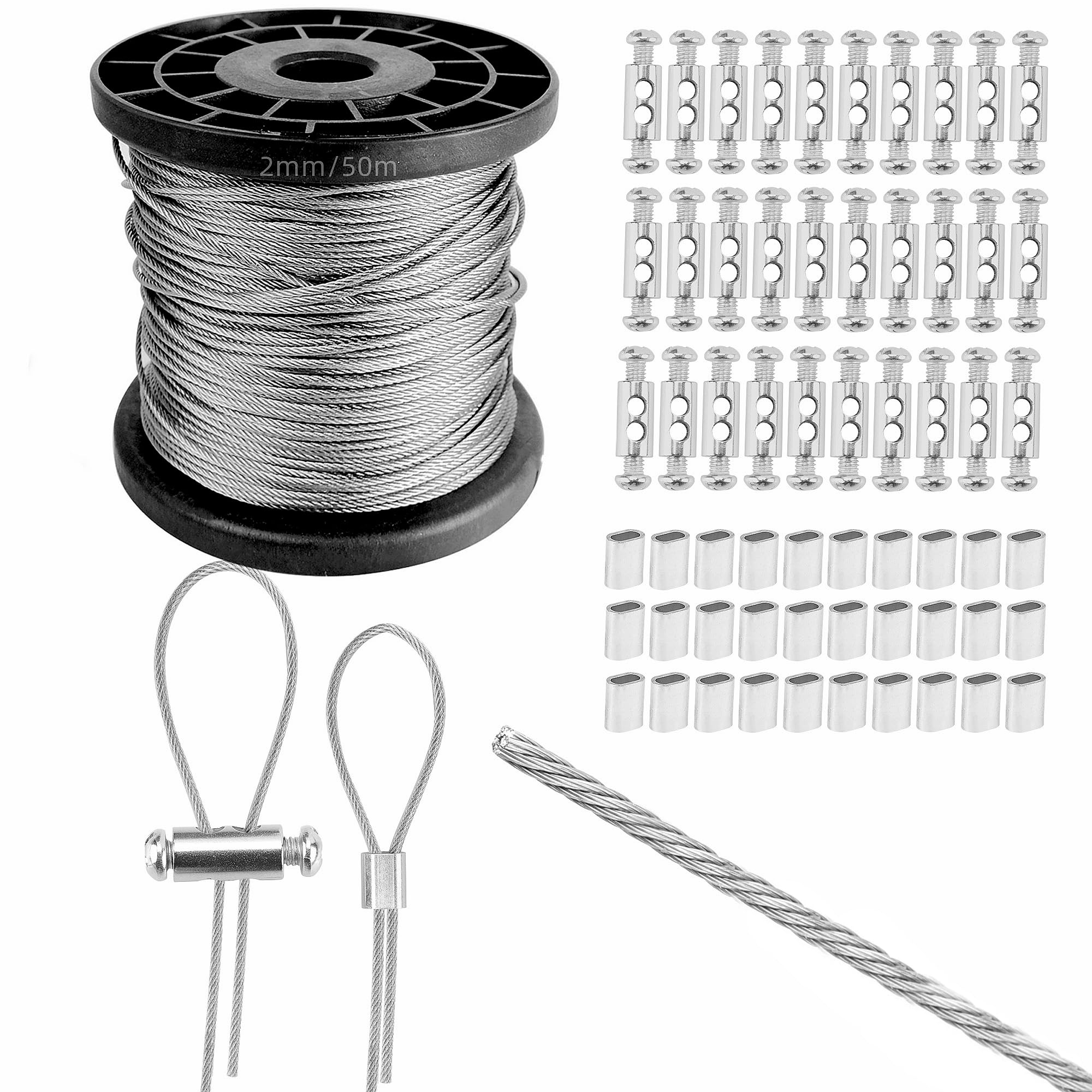 50 M Wire Rope: PVC Stainless Steel Wire Rope Tensioner 2 Mm Wire - View #3