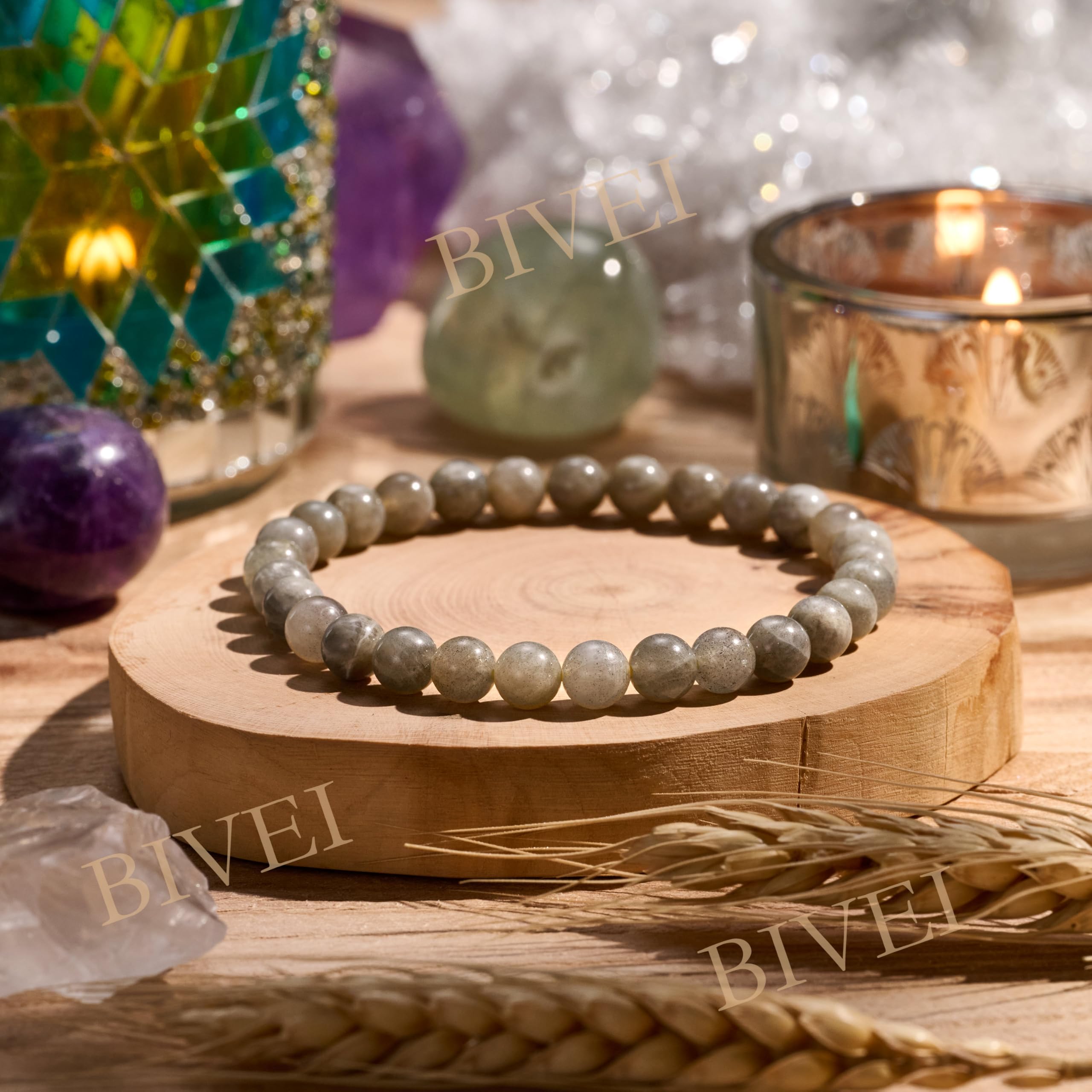 Bivei signora braccialetto perline 6mm semiprezioso cristallo naturale elastico elastico cristallo accessori regalo di yoga