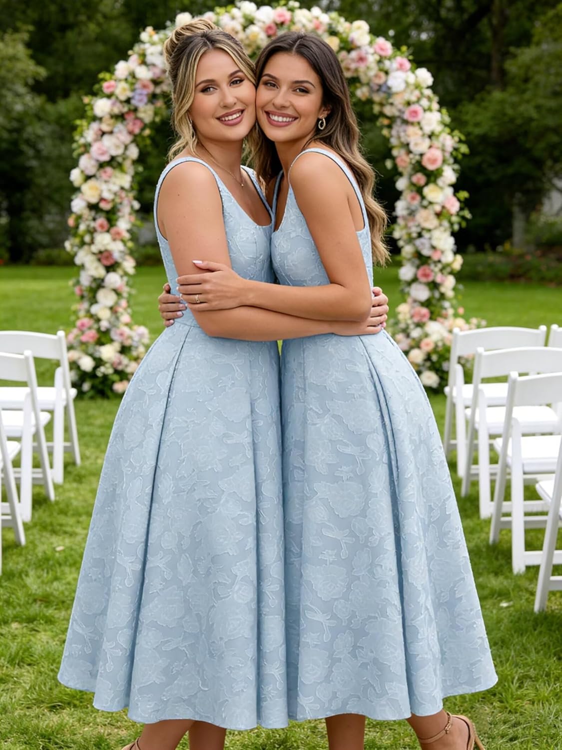 Floral Lace Prom Dresses 2026 for Women A-Line Square Neck Pleated Corset Sleeveless Cocktail Party Dress