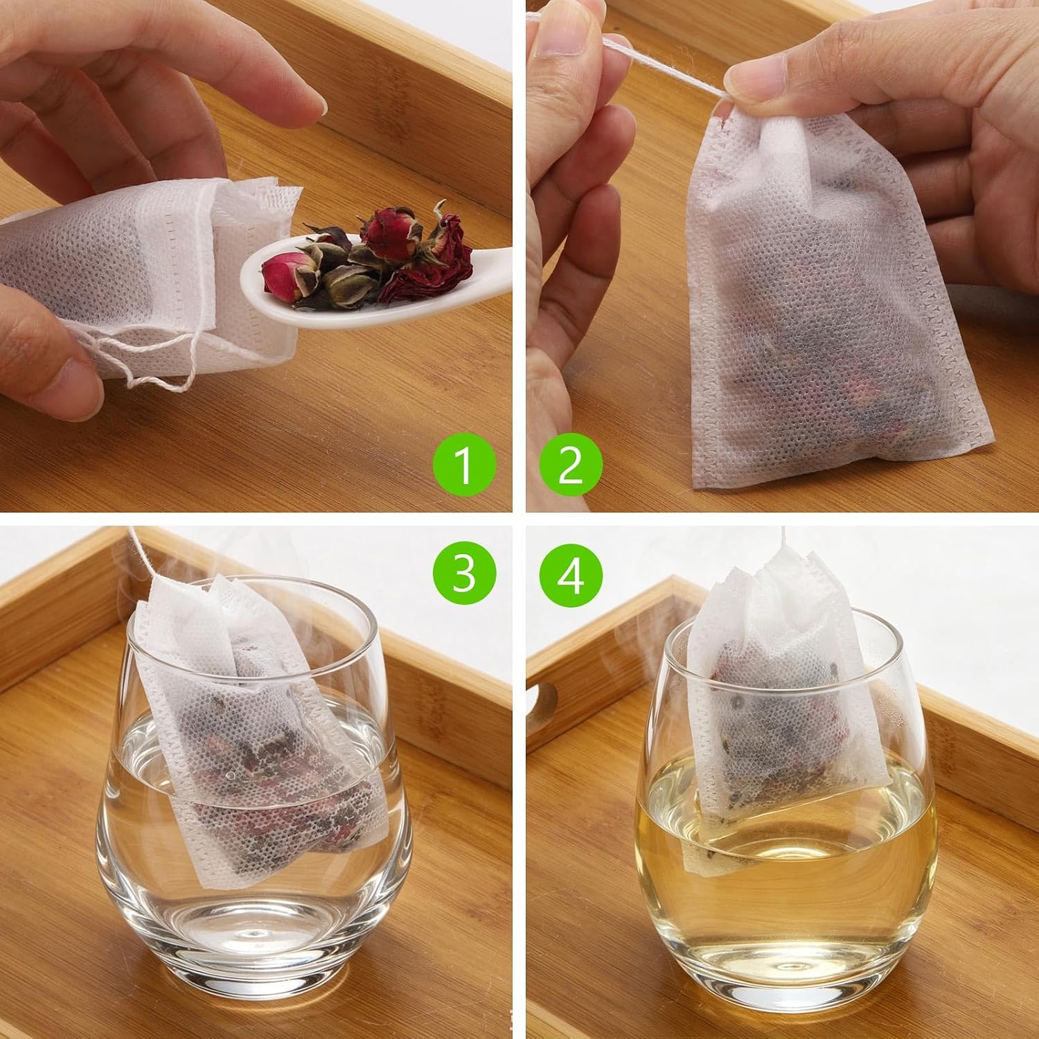 800Pcs Disposable Tea Bags, 3.54x2.76 Inch Empty Filter Bags Fillable Tea Infuser Sachets for Loose Leaf Tea, Coffee, Spice, Herbs